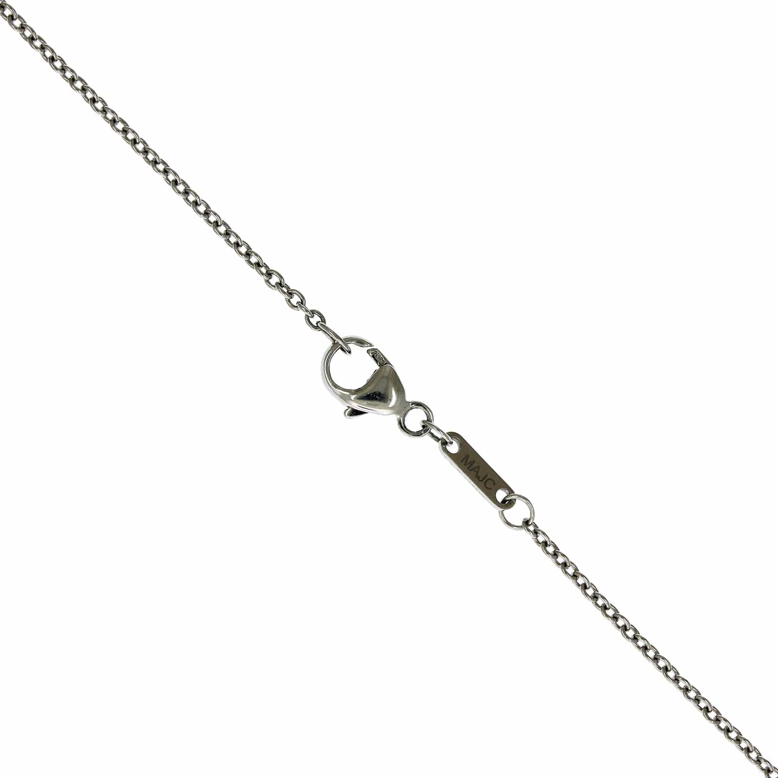 Platinum 3 Stone Emerald and Diamond Pendant - Image 3
