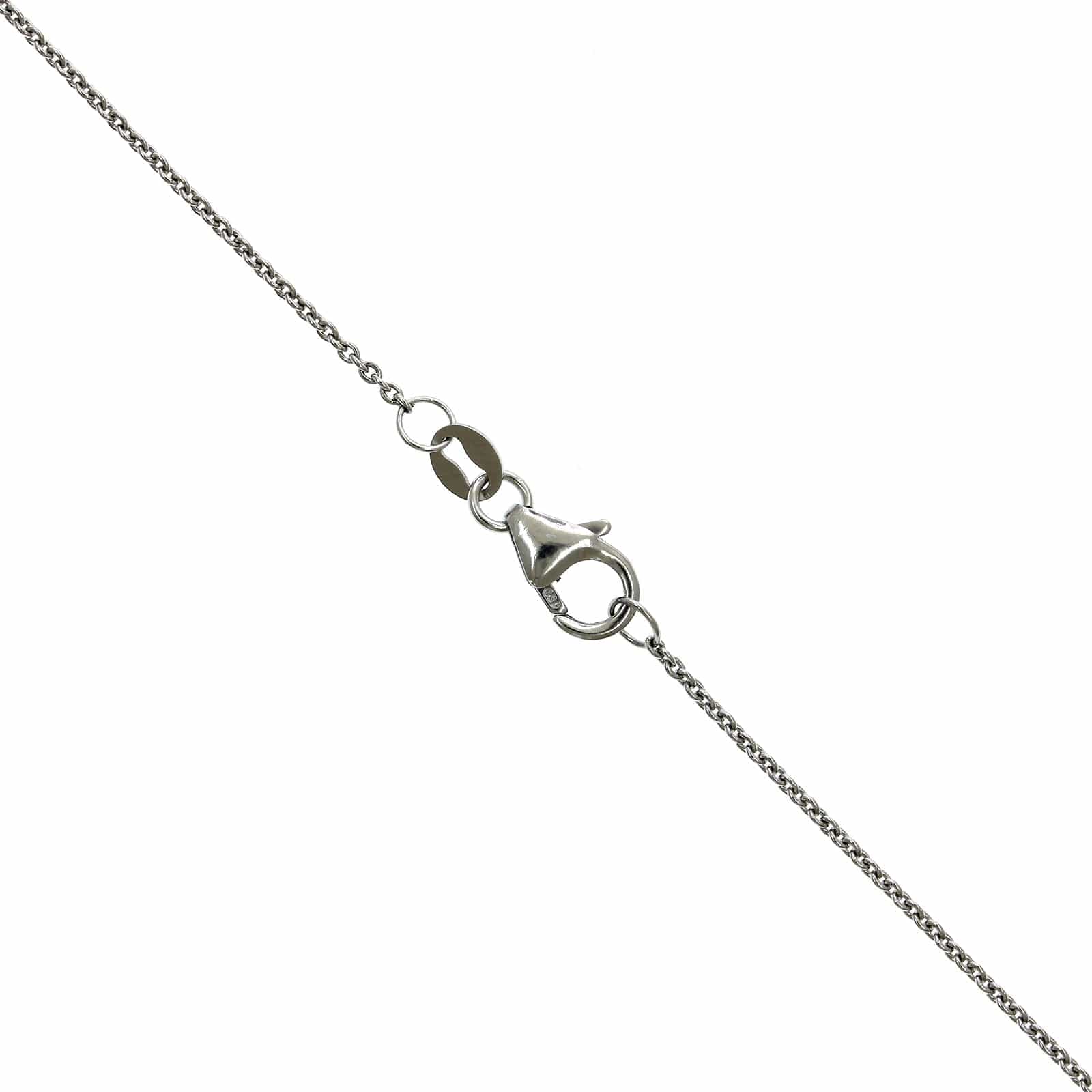 18K White Gold Emerald Diamond Halo Art Deco Necklace - Image 3