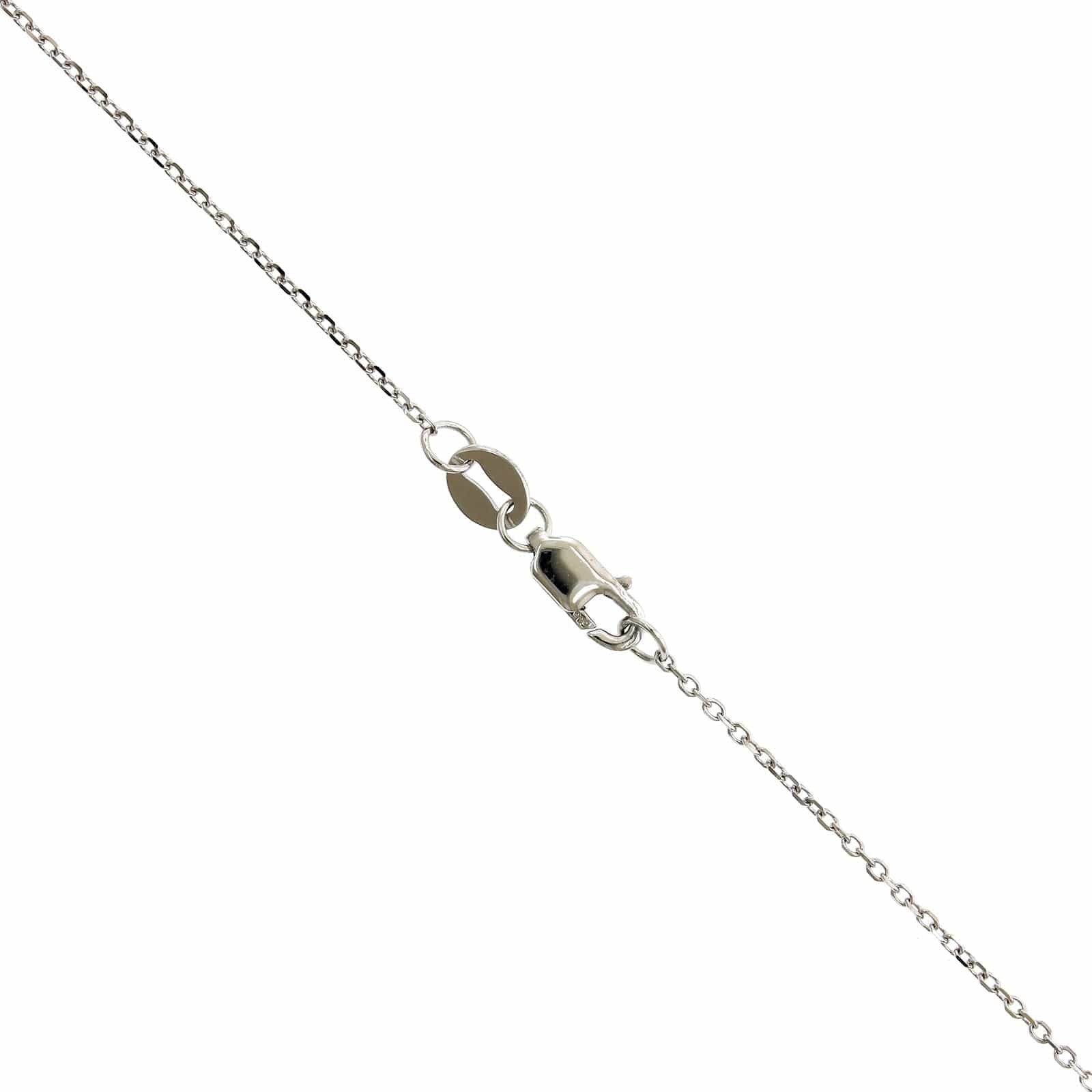 14K White Gold Oval Cut Emerald Diamond Halo Pendant - Image 3