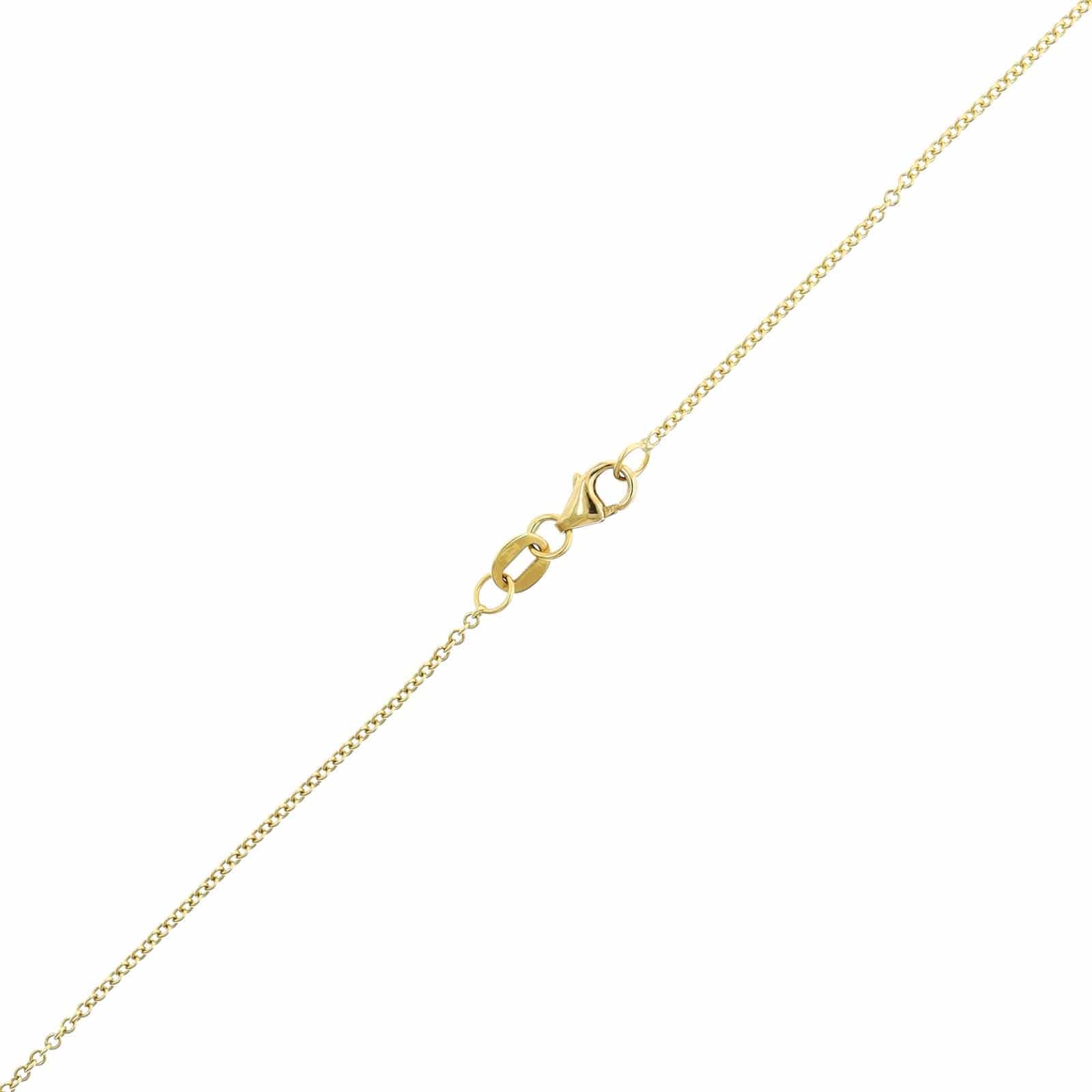 18K Yellow Gold Pear Shaped Emerald and Diamond Halo Necklace - Image 3