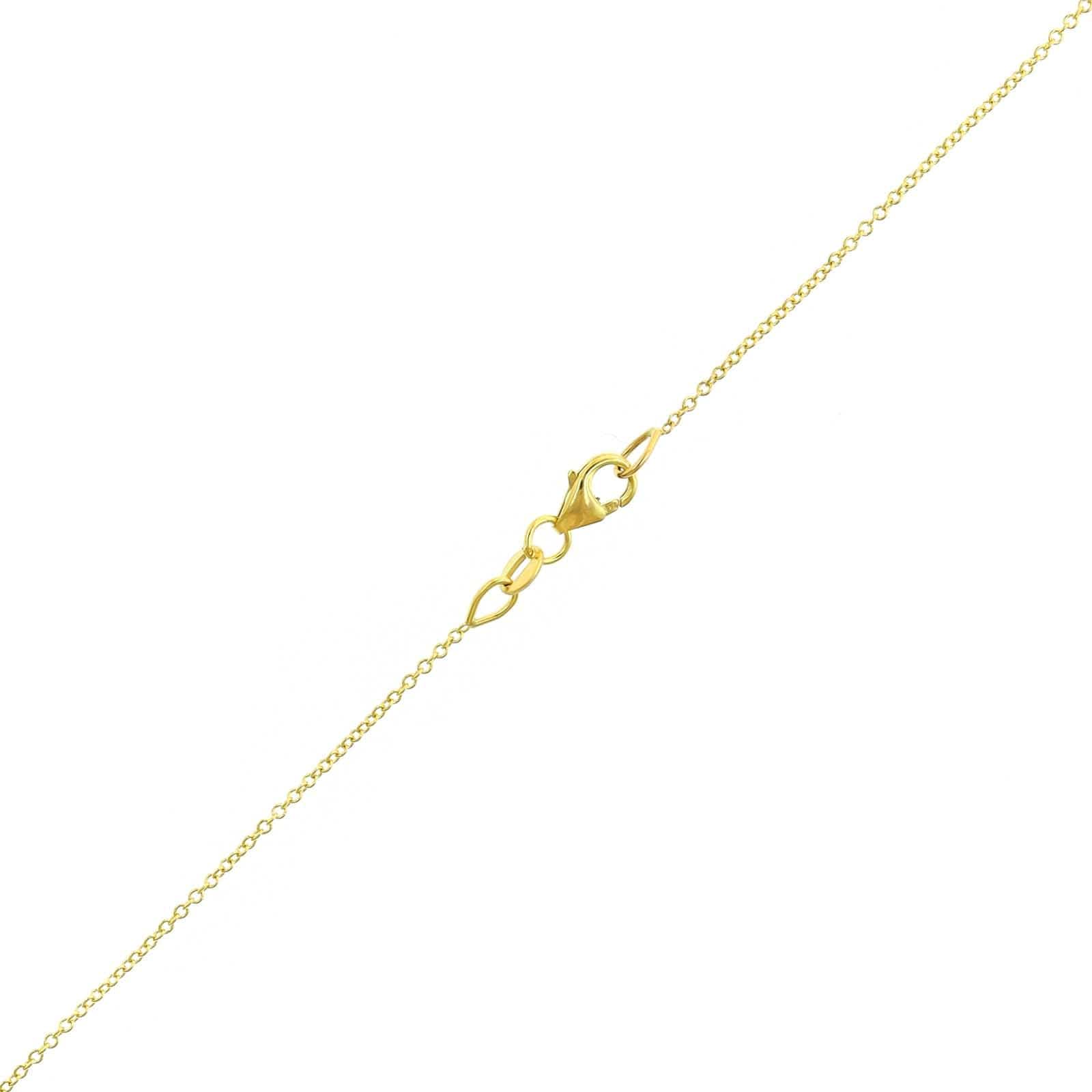 18K Yellow Gold Oval Emerald and Diamond Halo Necklace - Image 3