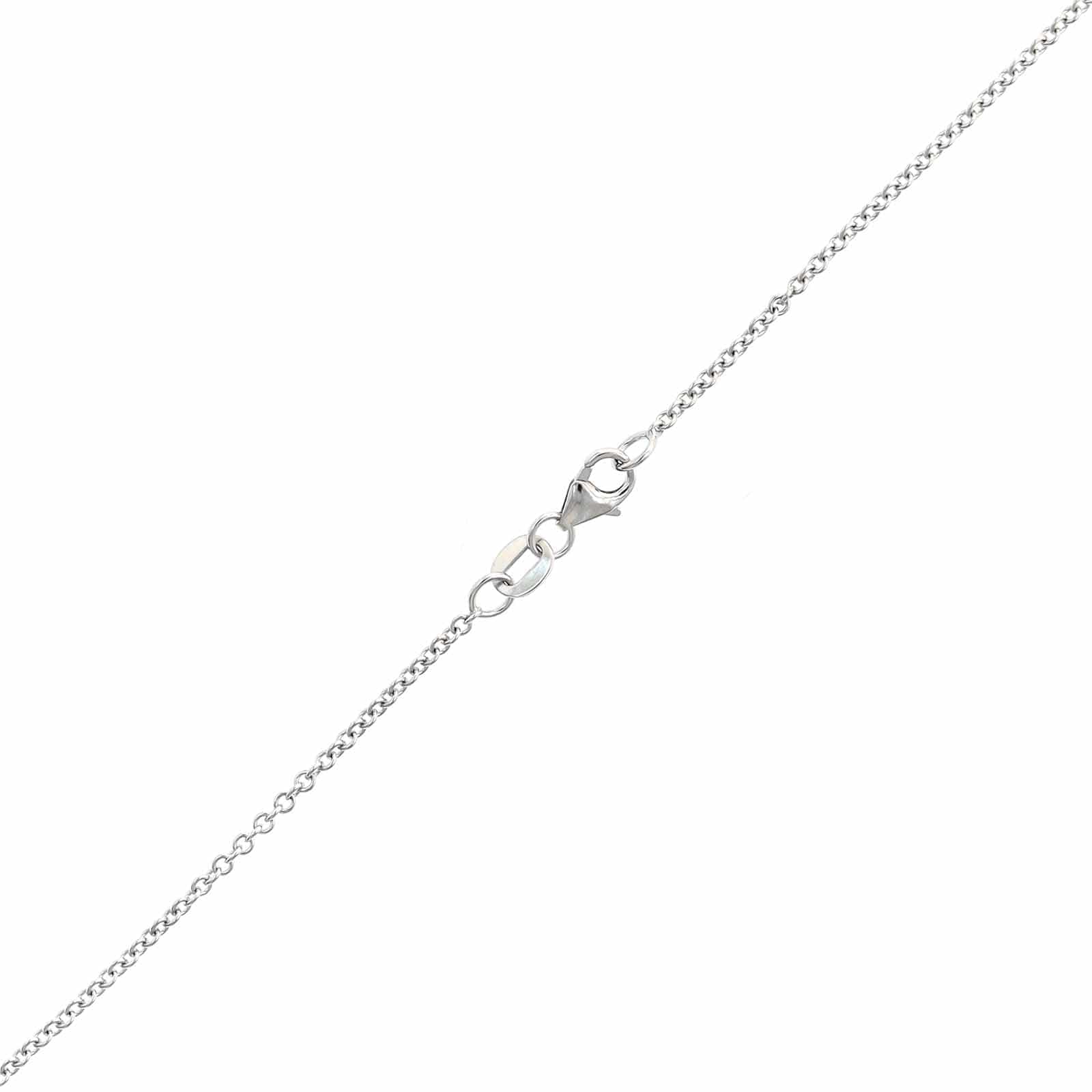 18K White Gold Oval Emerald and Diamond Halo Necklace - Image 3