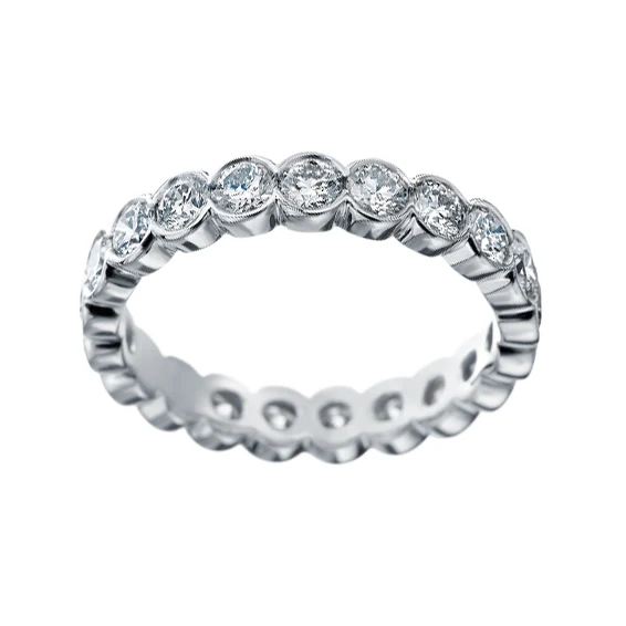 Platinum Bezel Set Eternity Band - Image 2