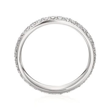 18K White Gold 2 Row Pave Diamond Eternity Band - Image 2