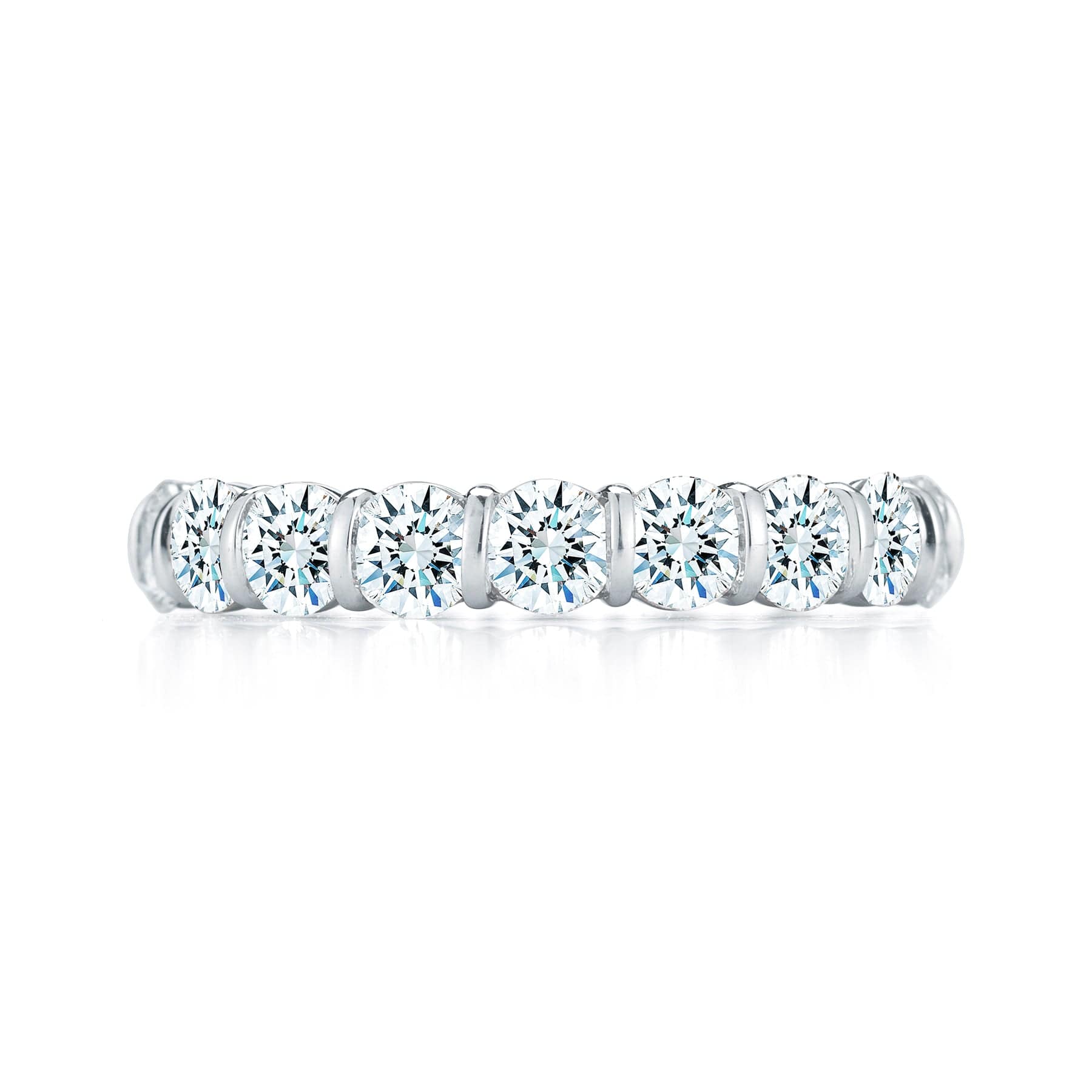 Platinum Bar Set Diamond Eternity Band