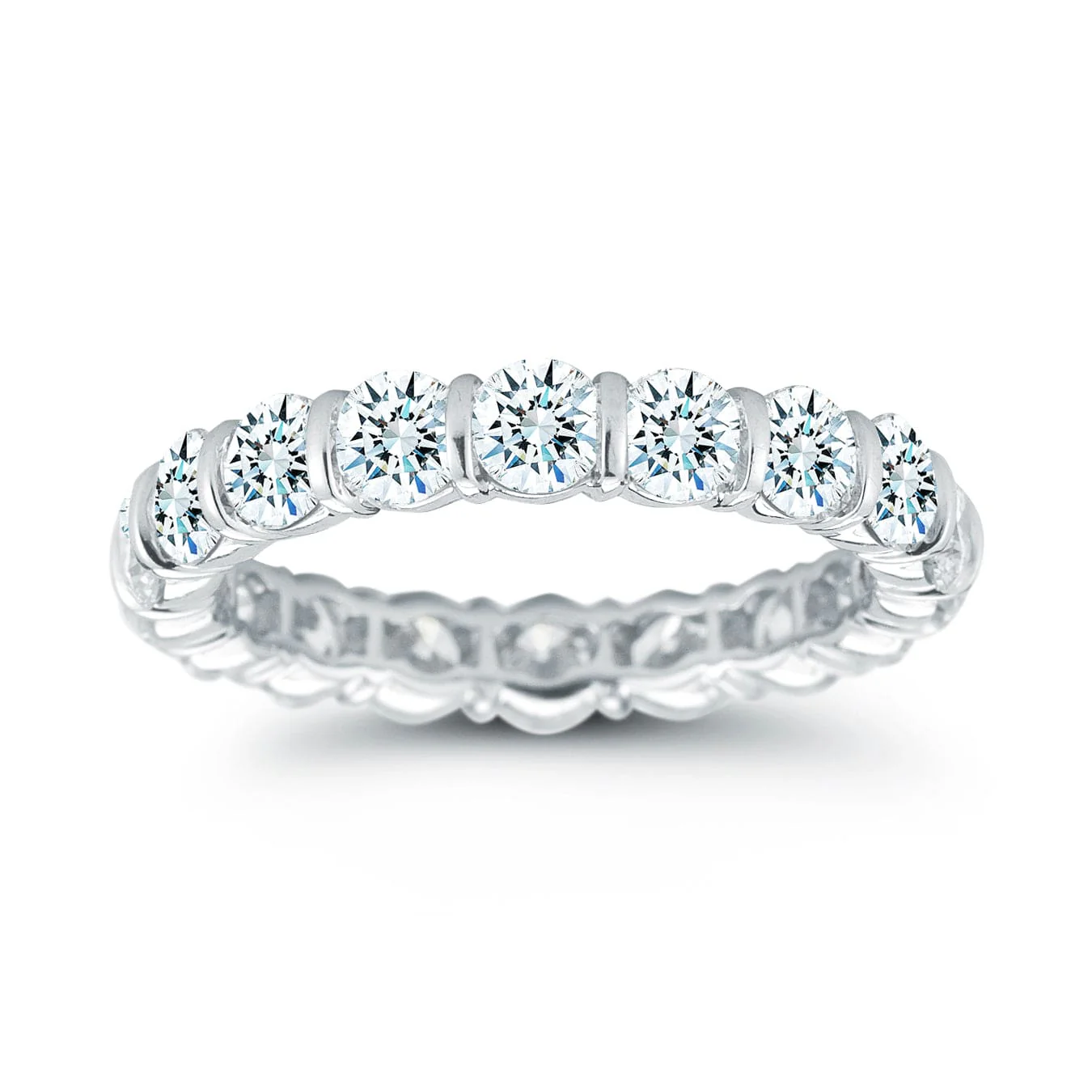 Platinum Bar Set Diamond Eternity Band - Image 2