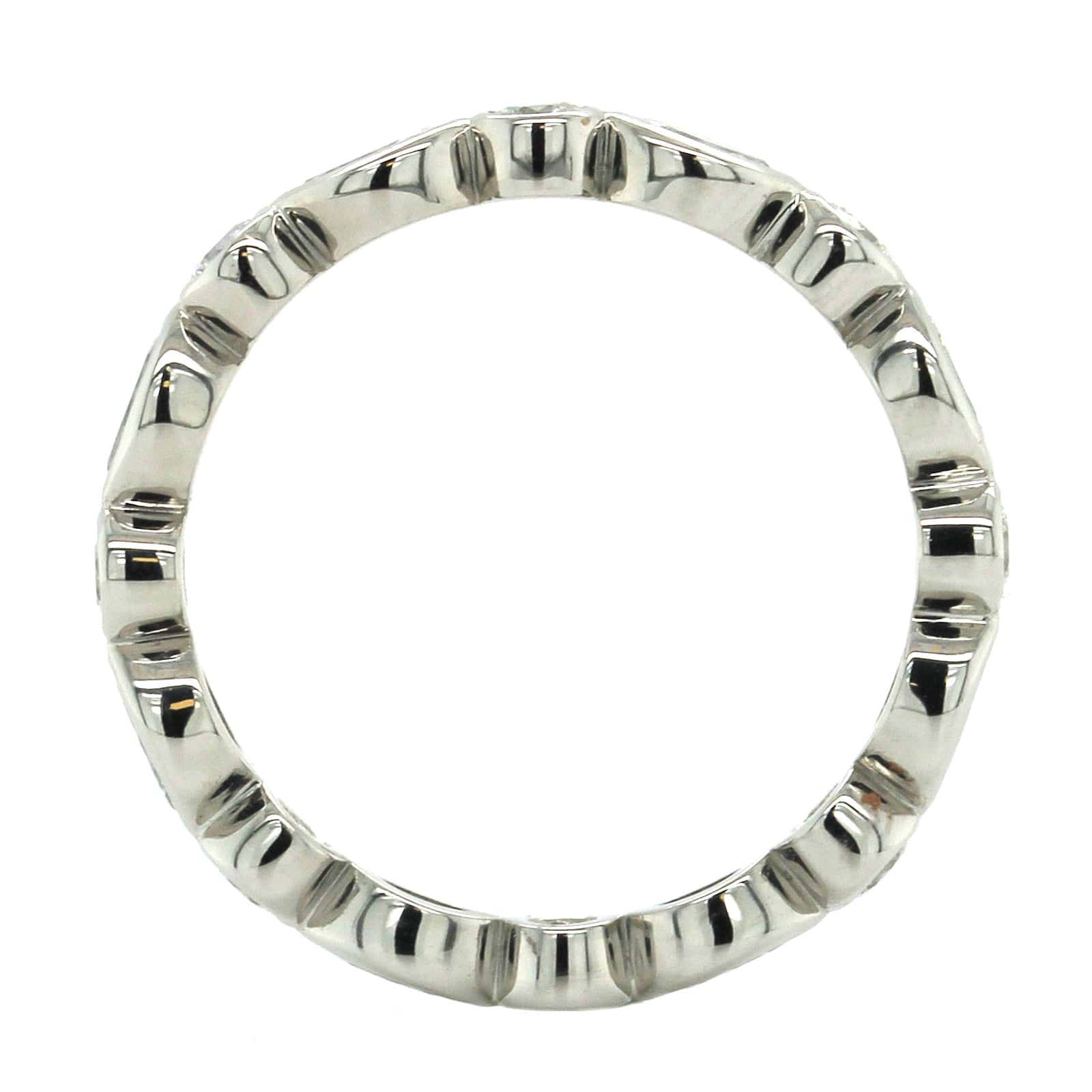 Platinum Bezel Set Round and Marquise Diamond Eternity Band - Image 3