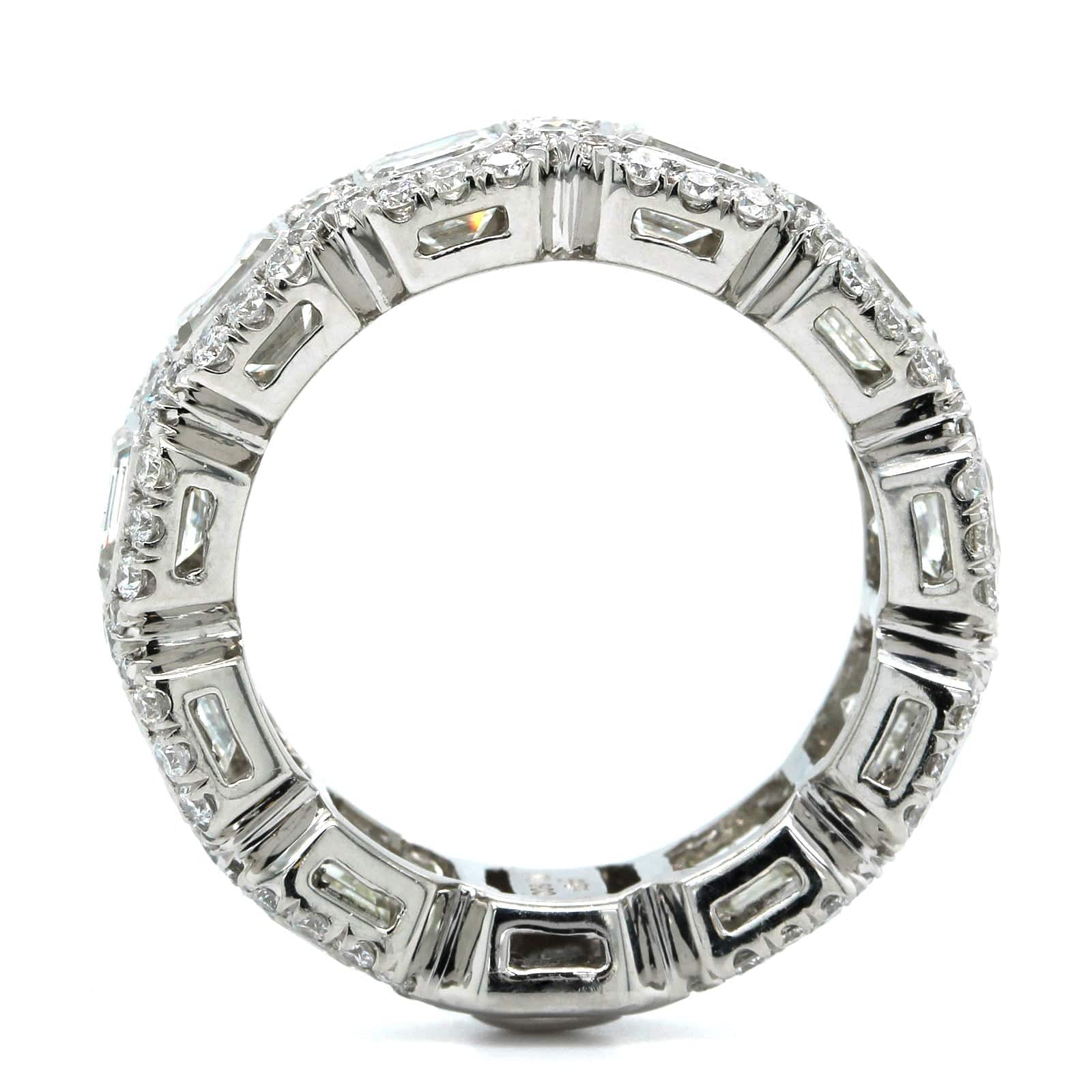 Platinum Emerald Cut Diamond Eternity Band - Image 3