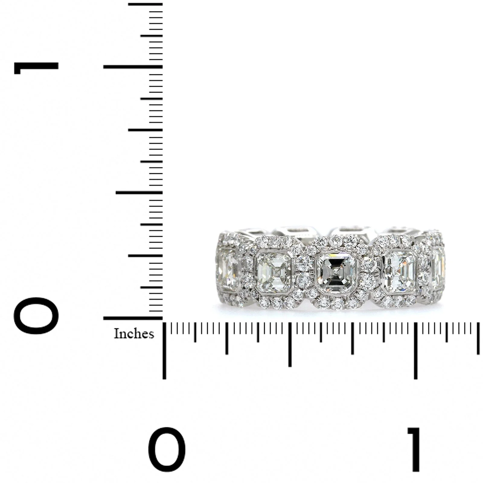 Platinum Emerald Cut Diamond Eternity Band - Image 4