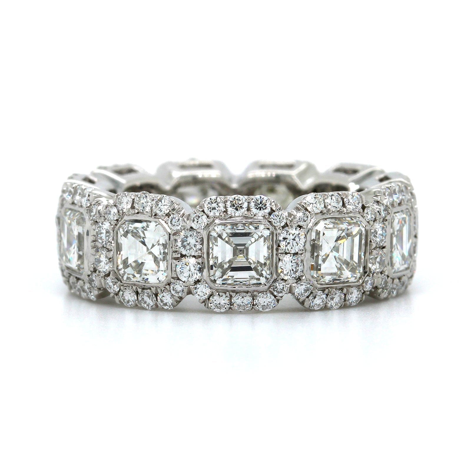 Platinum Emerald Cut Diamond Eternity Band - Image 5