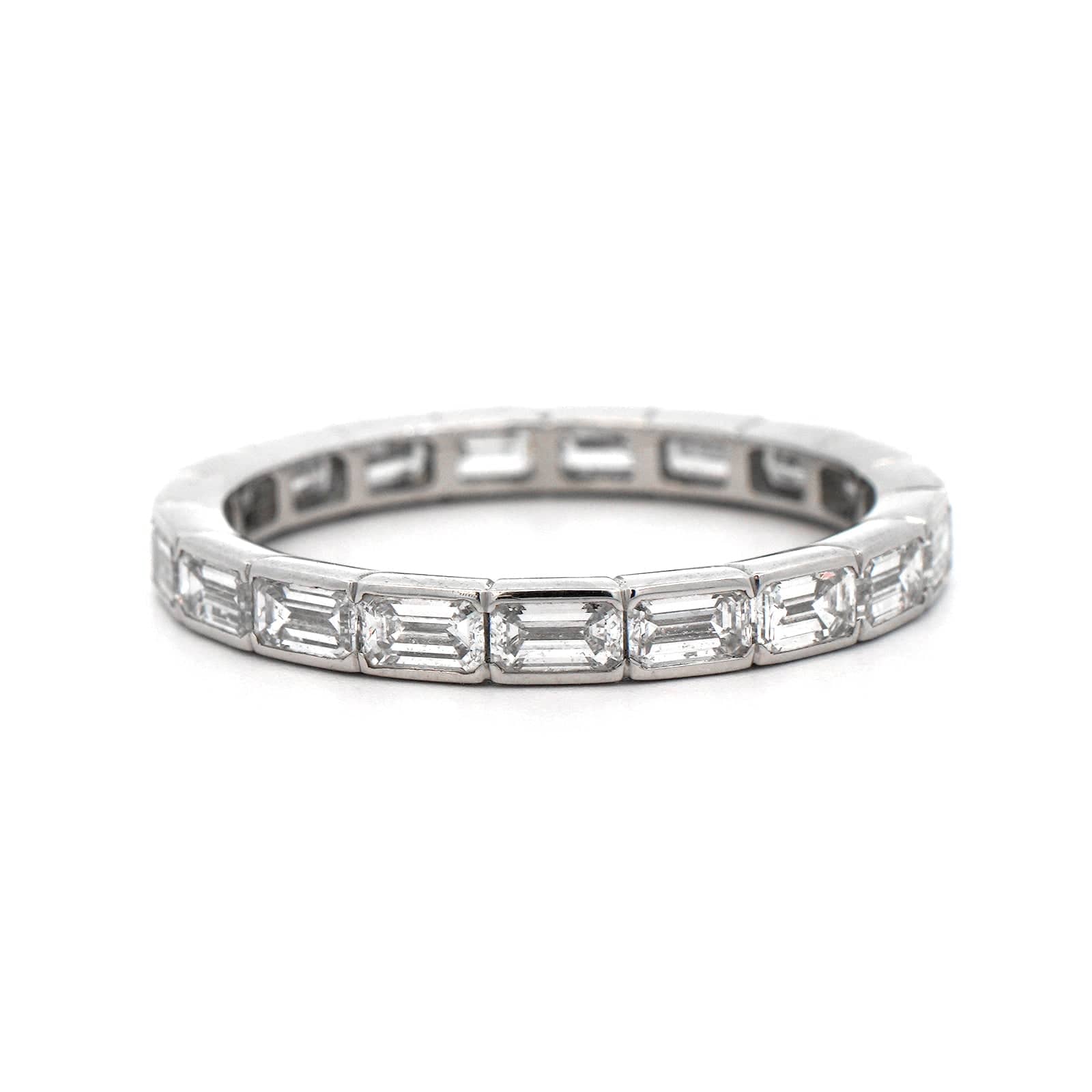 Platinum Semi Bezel Set Diamond Eternity Band - Image 5