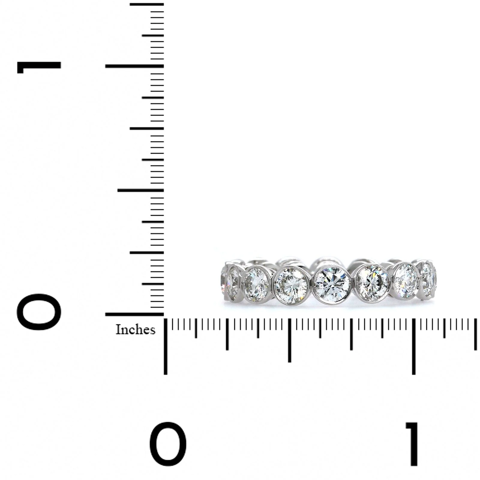 Platinum Bezel Set Round Diamond Eternity Band - Image 4