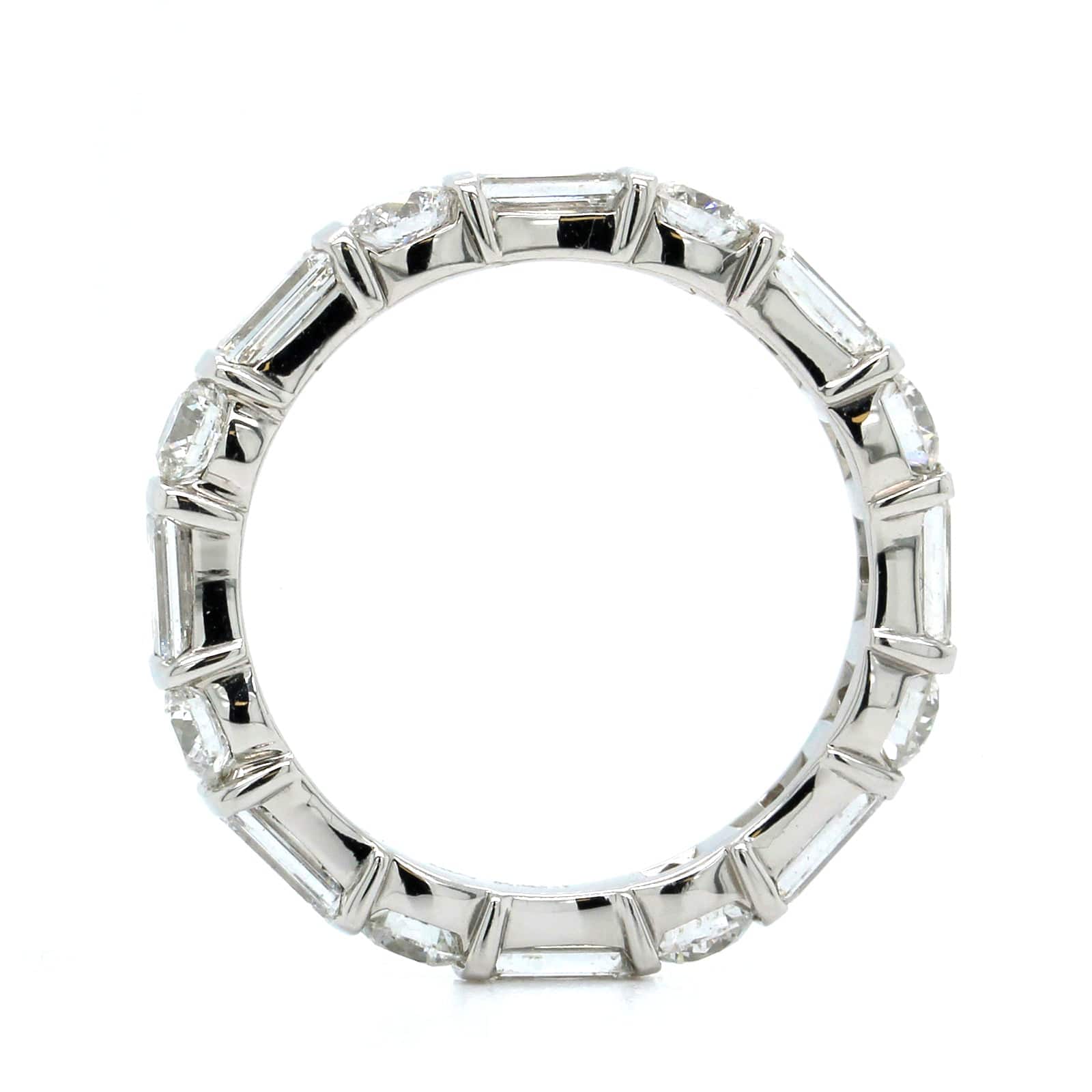 Platinum Round and Baguette Diamond Eternity Band - Image 3