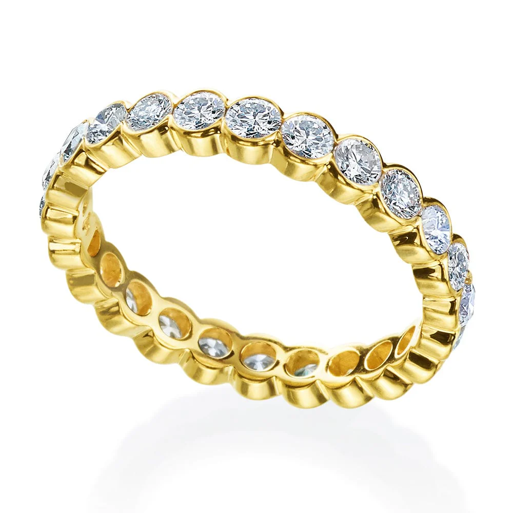18K Yellow Gold Bezel Set Diamond Eternity Band