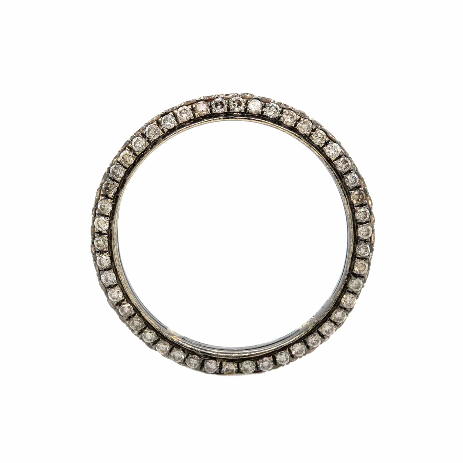 18K White Gold 3 Row Brown Diamond Eternity Band - Image 3
