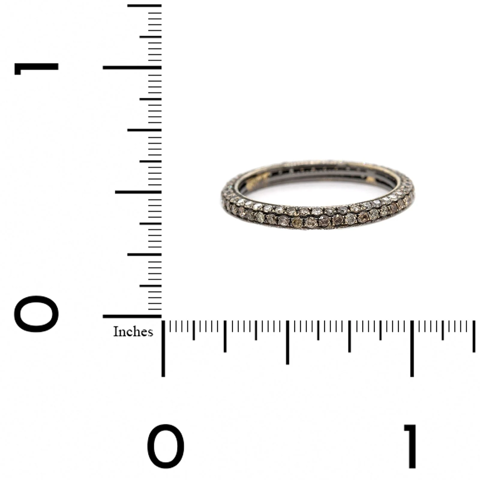 18K White Gold 3 Row Brown Diamond Eternity Band - Image 4