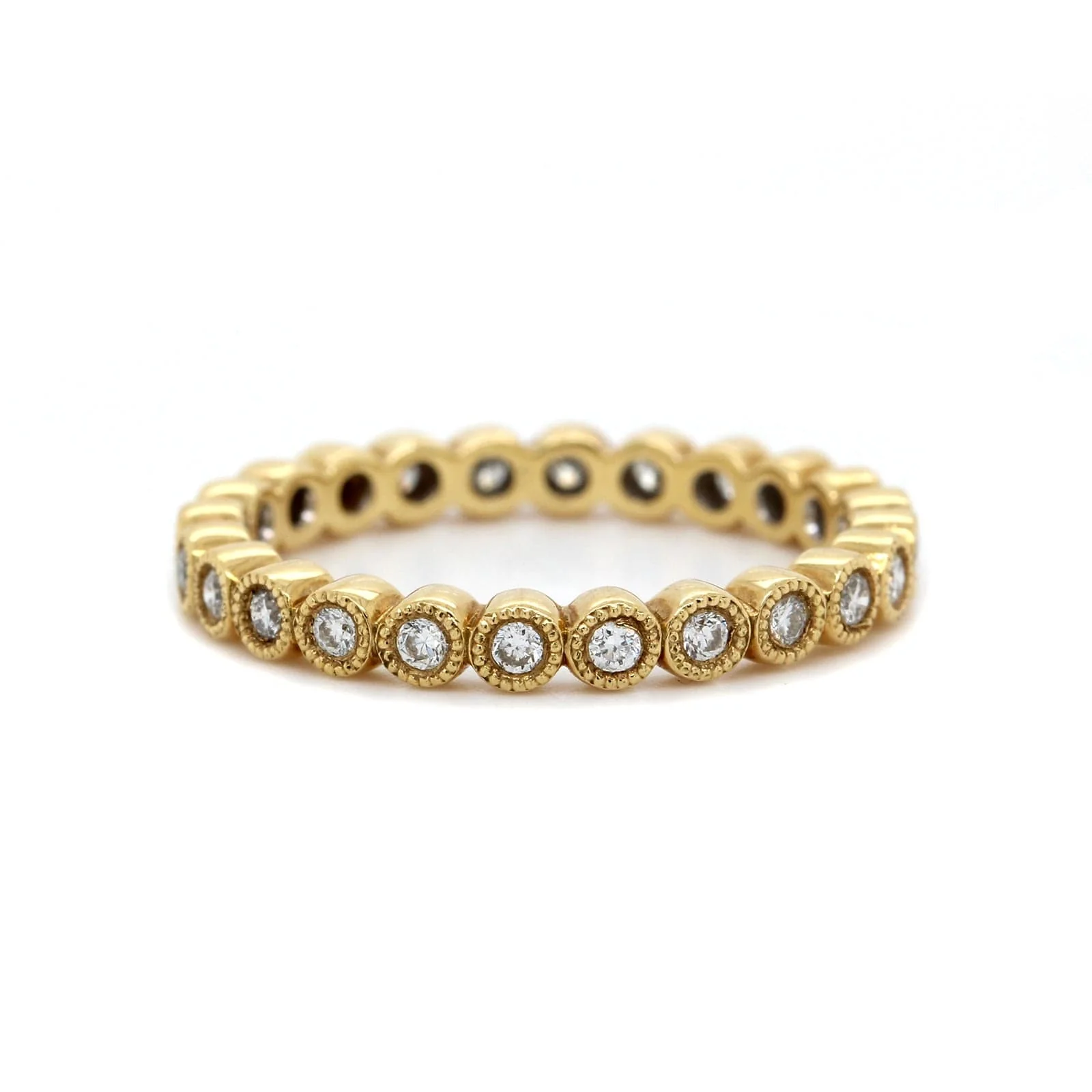 18K Yellow Gold Bezel Set Diamond Eternity Band