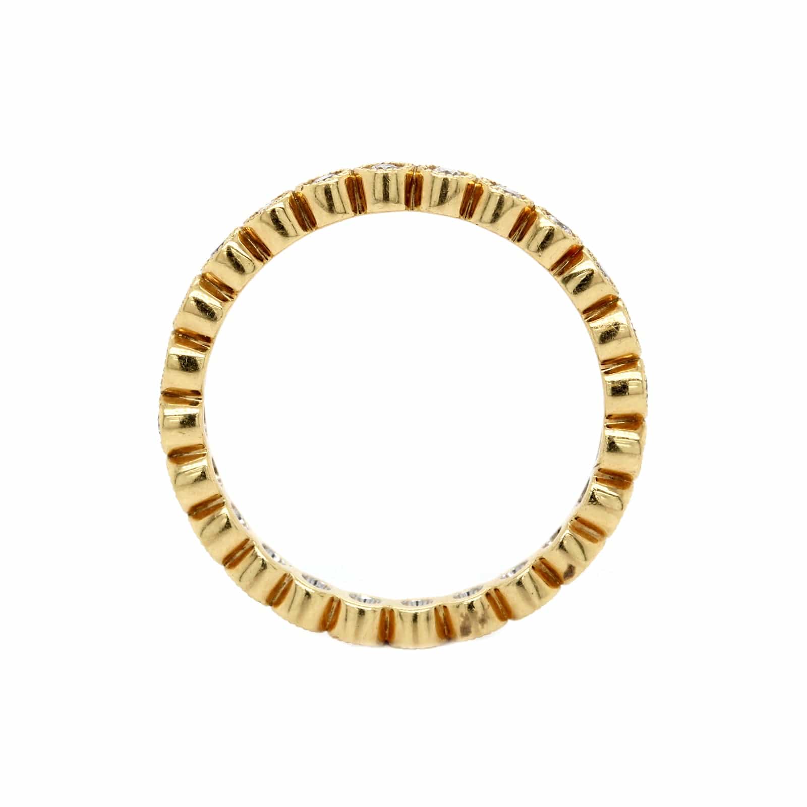 18K Yellow Gold Bezel Set Diamond Eternity Band - Image 3