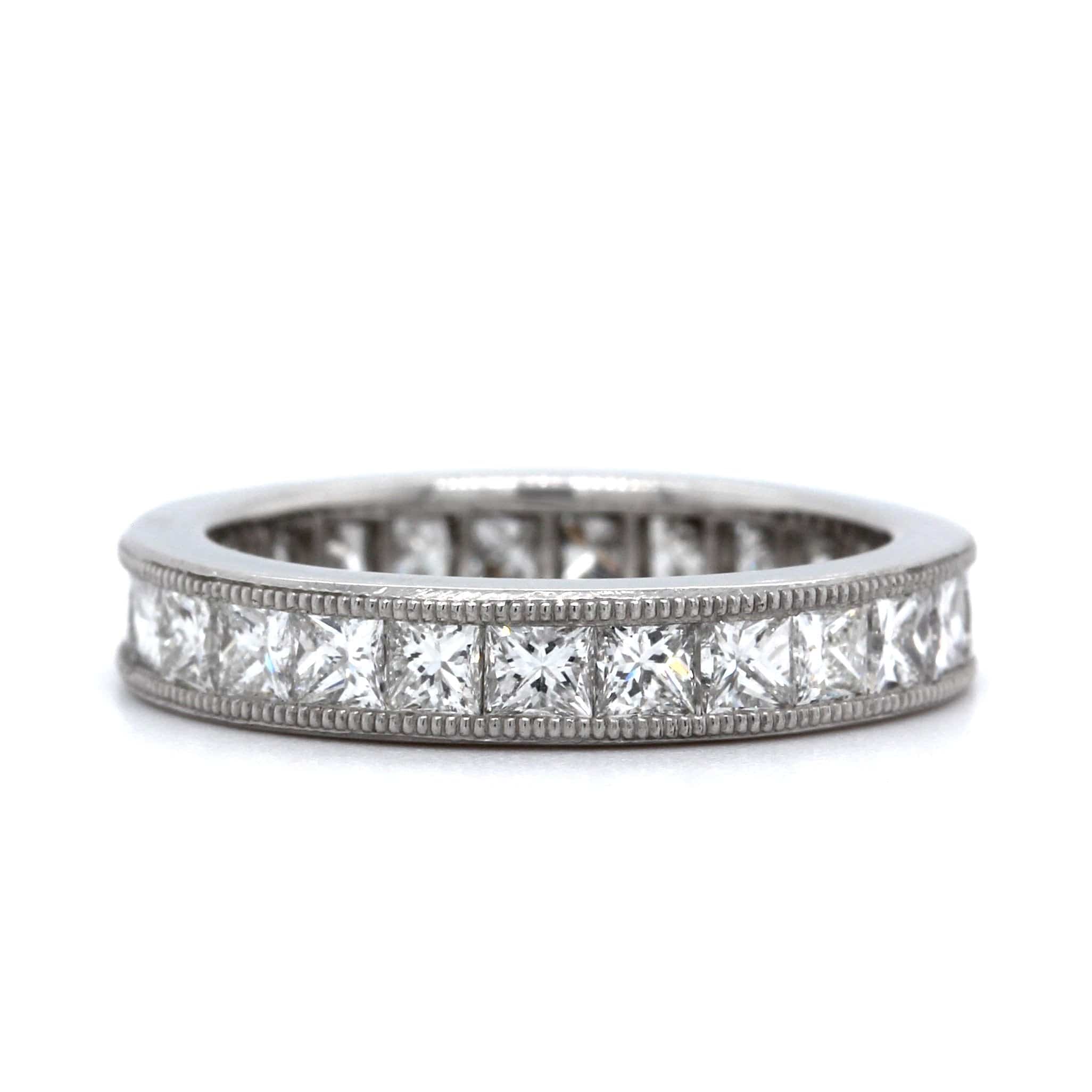 Platinum Milgrain Channel Set Diamond Band - Image 4