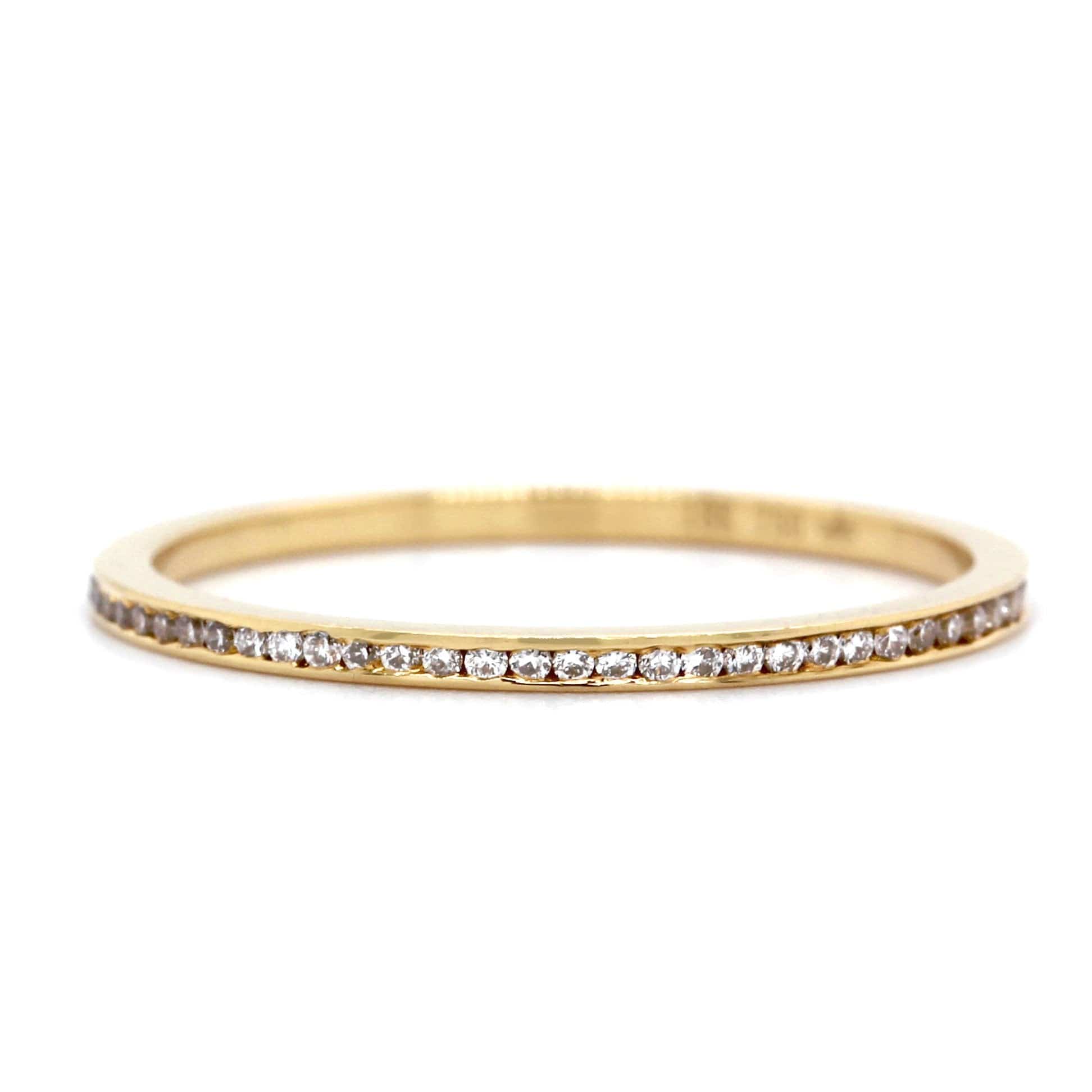 18K Yellow Gold Channel Set Diamond Band - Image 4