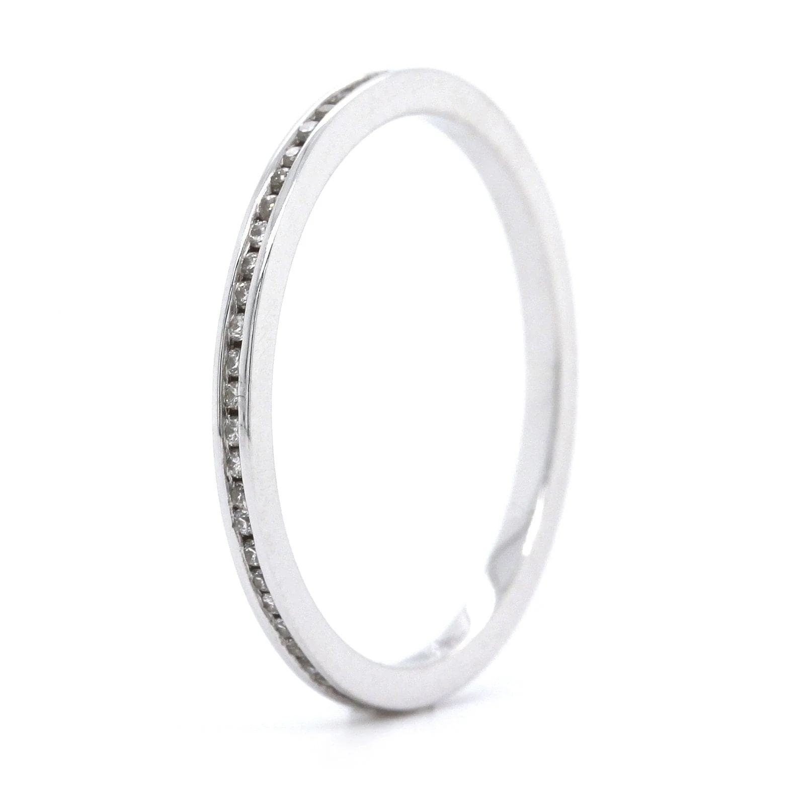 18K White Gold Channel Set Diamond Eternity Band - Image 2