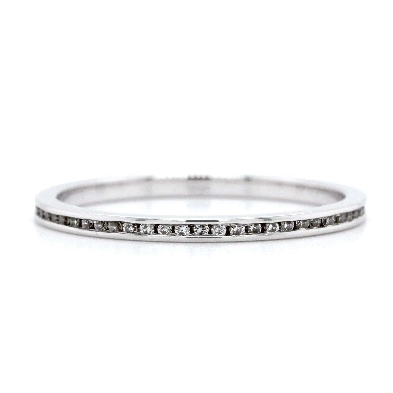 18K White Gold Channel Set Diamond Eternity Band - Image 4