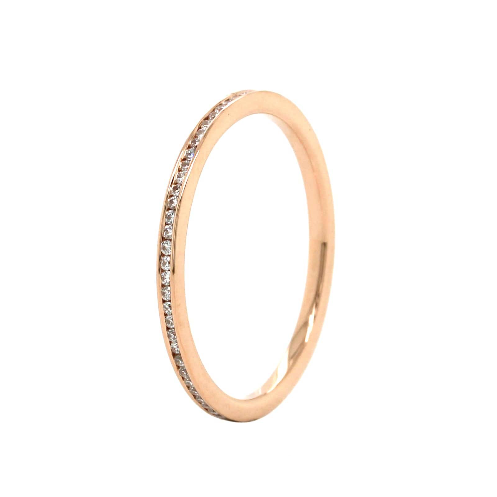 18K Rose Gold Channel Set Diamond Band - Image 2