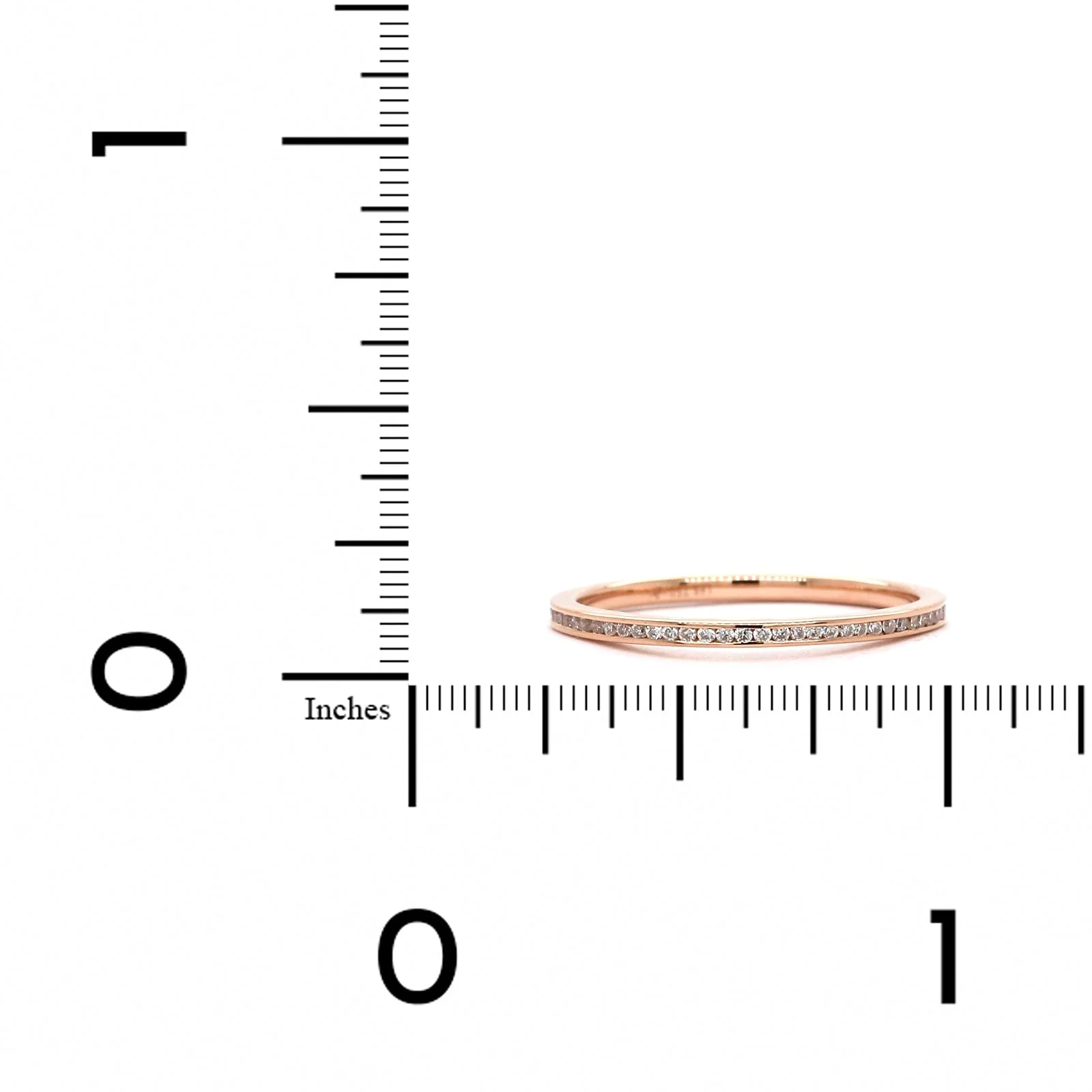 18K Rose Gold Channel Set Diamond Band - Image 3