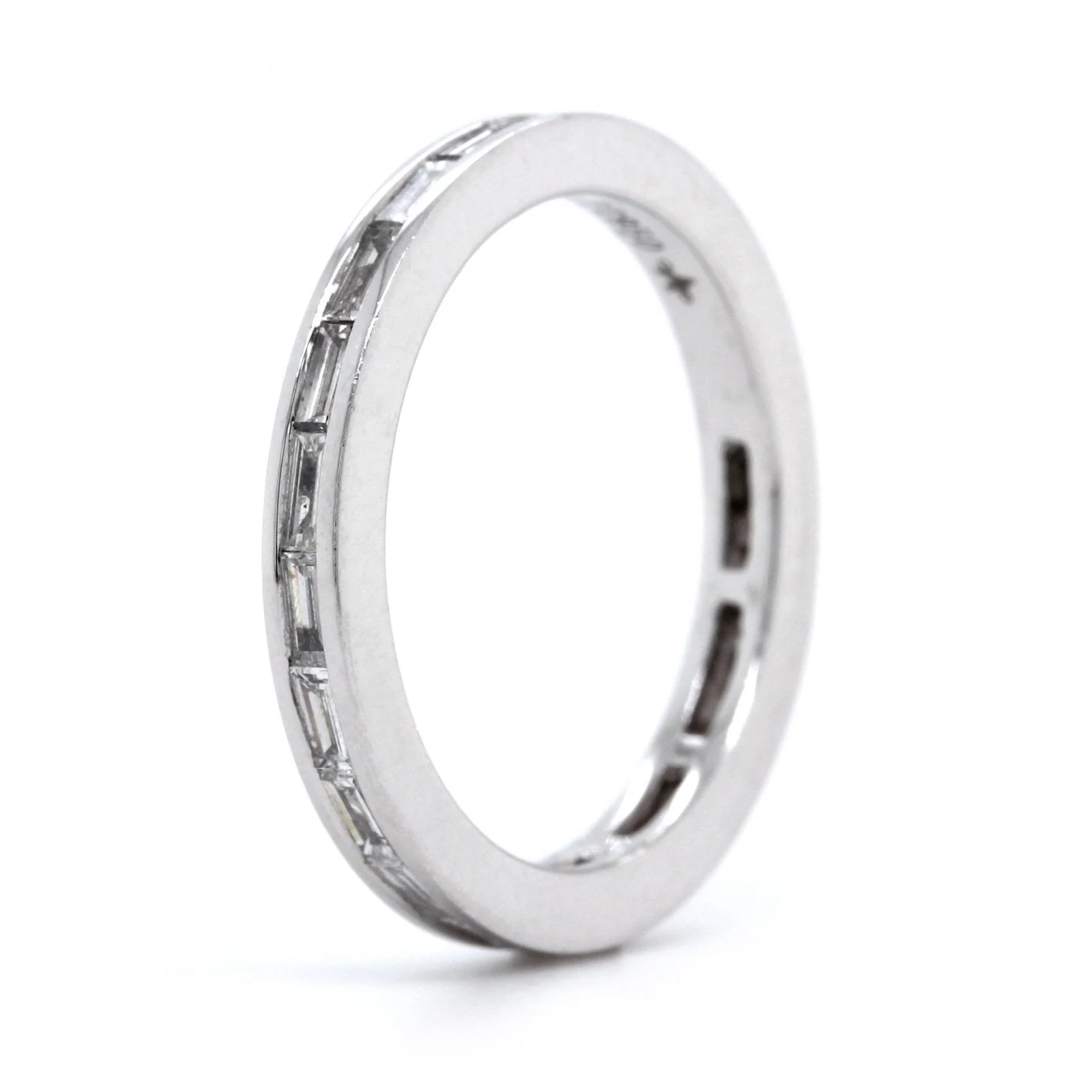 Platinum Channel Set Baguette Diamond Eternity Band - Image 2
