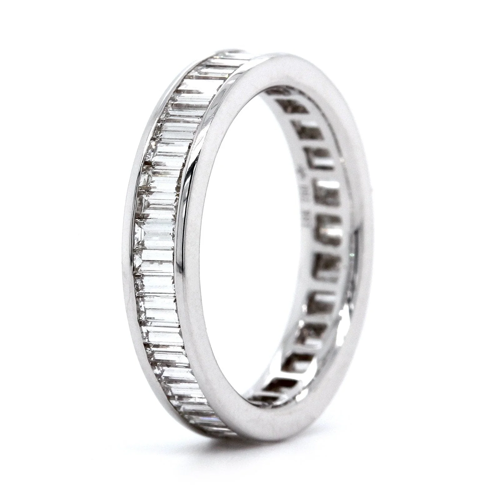 18K White Gold Channel Set Baguette Diamond Eternity Band - Image 2