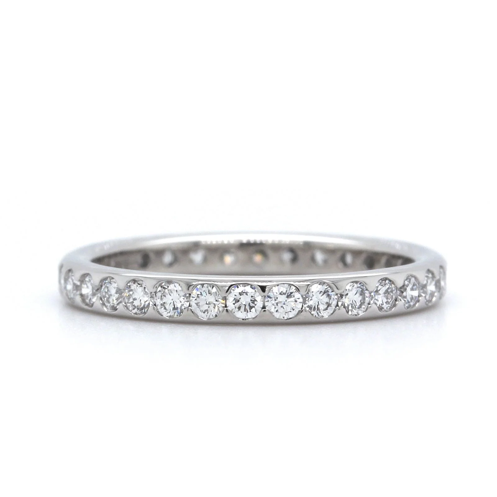 Platinum Smooth Channel Set Diamond Eternity Band