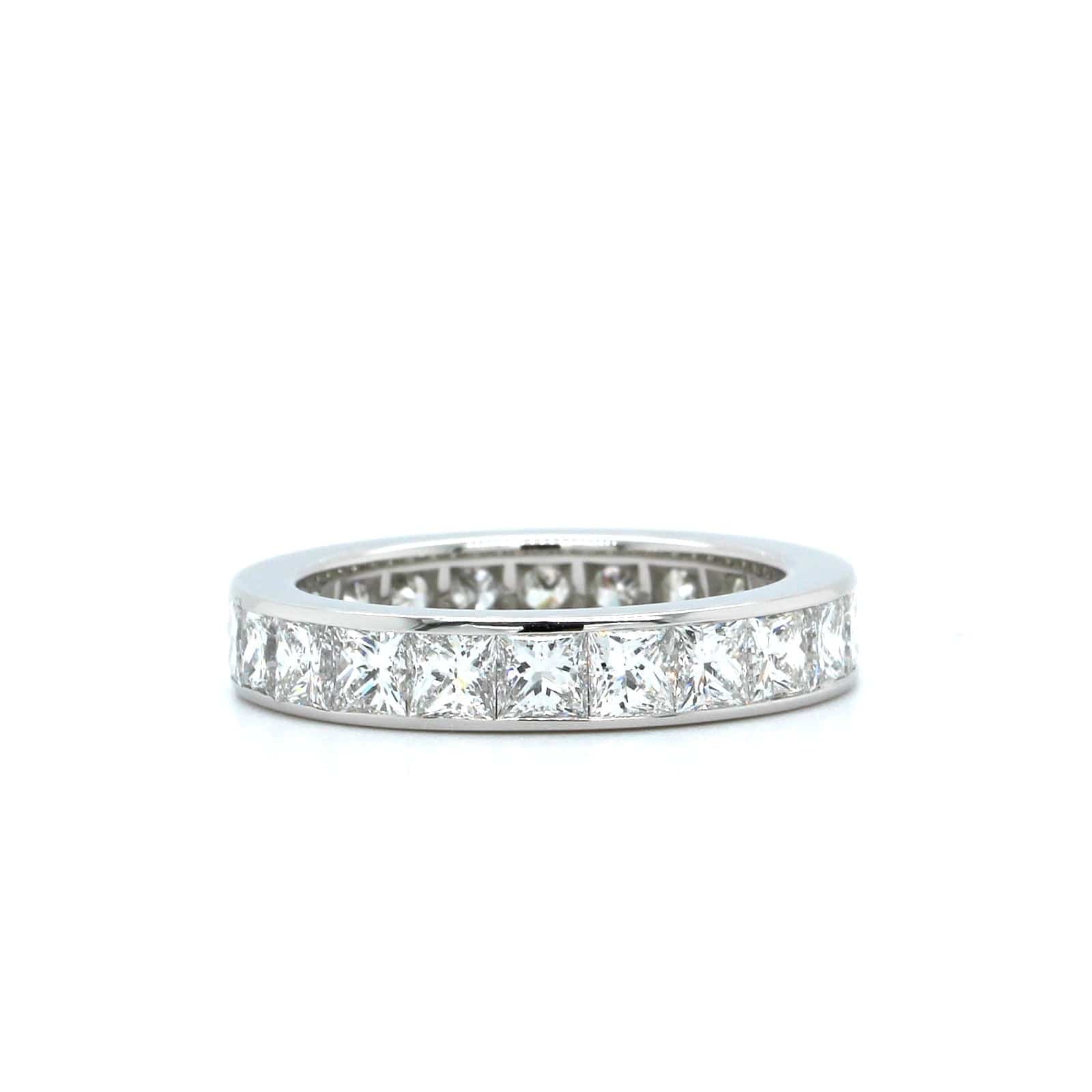 Platinum Princess Cut Channel Set Eternity Band - Image 4