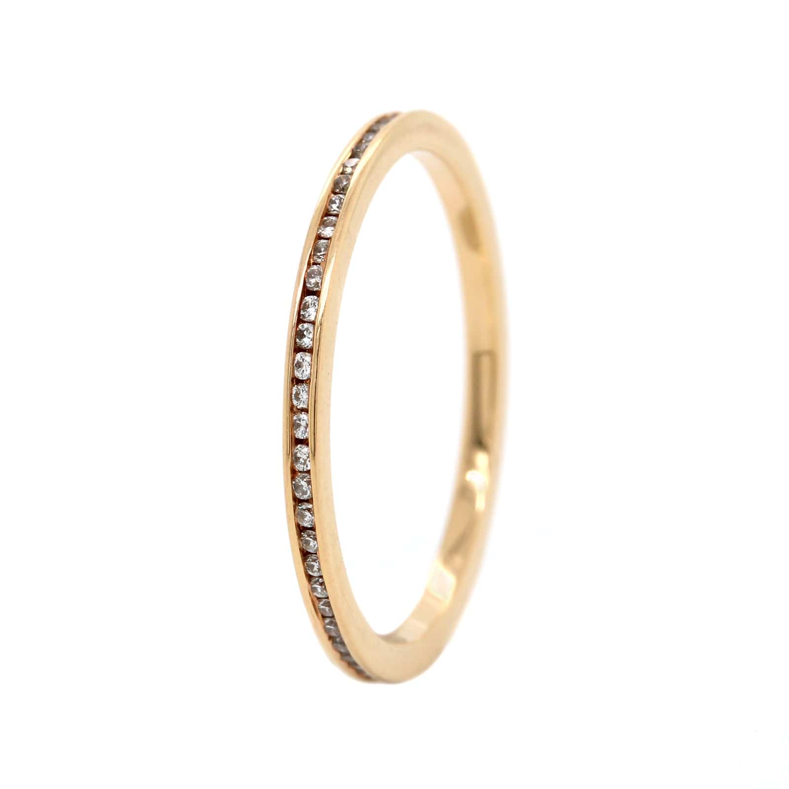 18K Rose Gold Channel Set Diamond Eternity Band - Image 2