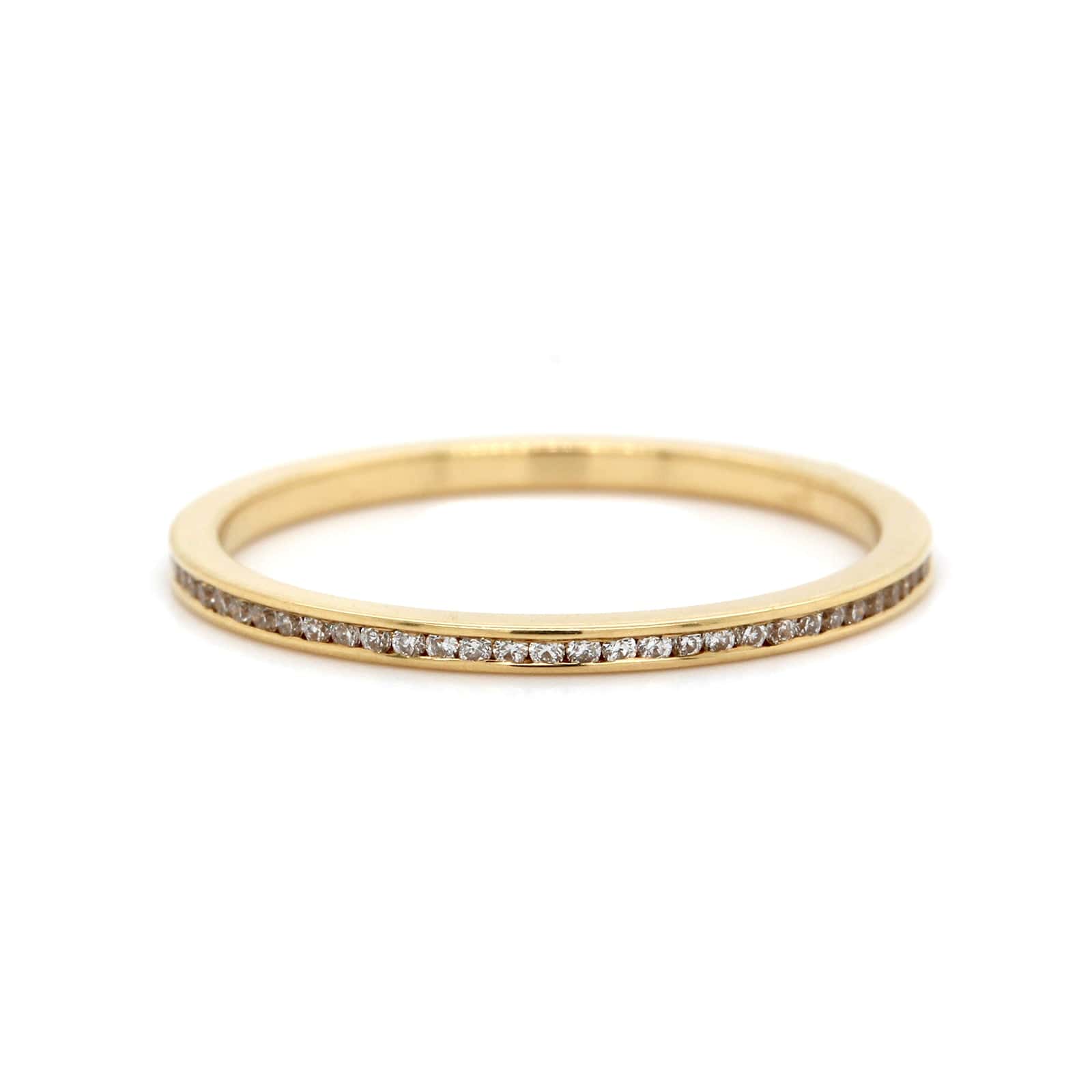 18K Rose Gold Channel Set Diamond Eternity Band
