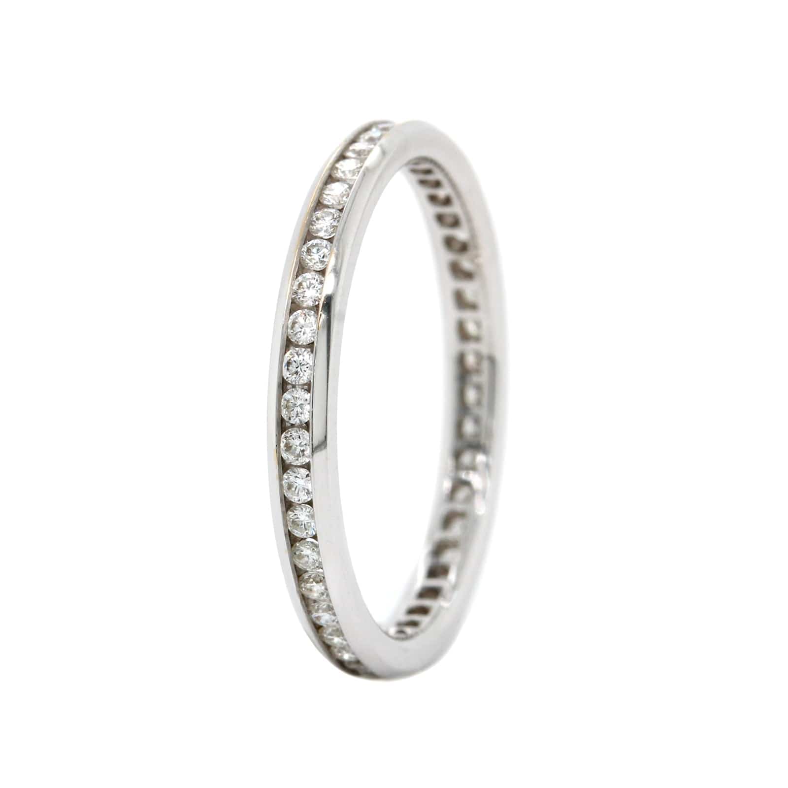 18K White Gold Channel Set Diamond Eternity Band - Image 2