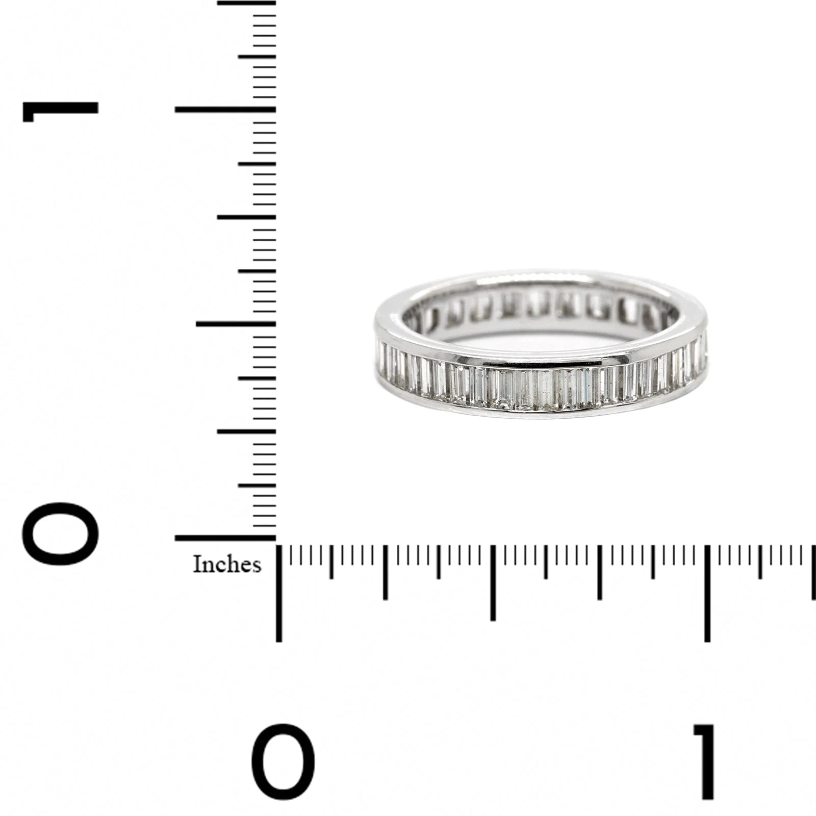 18K White Gold Channel Set Baguette Diamond Eternity Band - Image 4