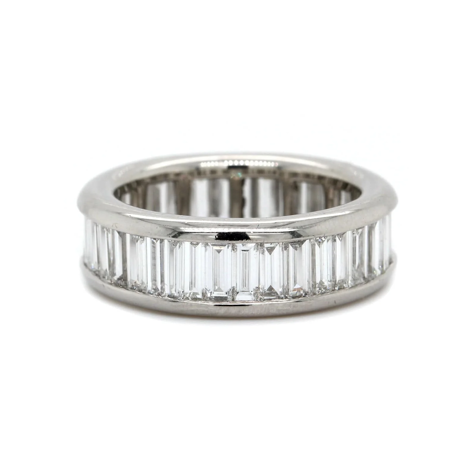 Platinum Channel Set Baguette Diamond Eternity Band - Image 5