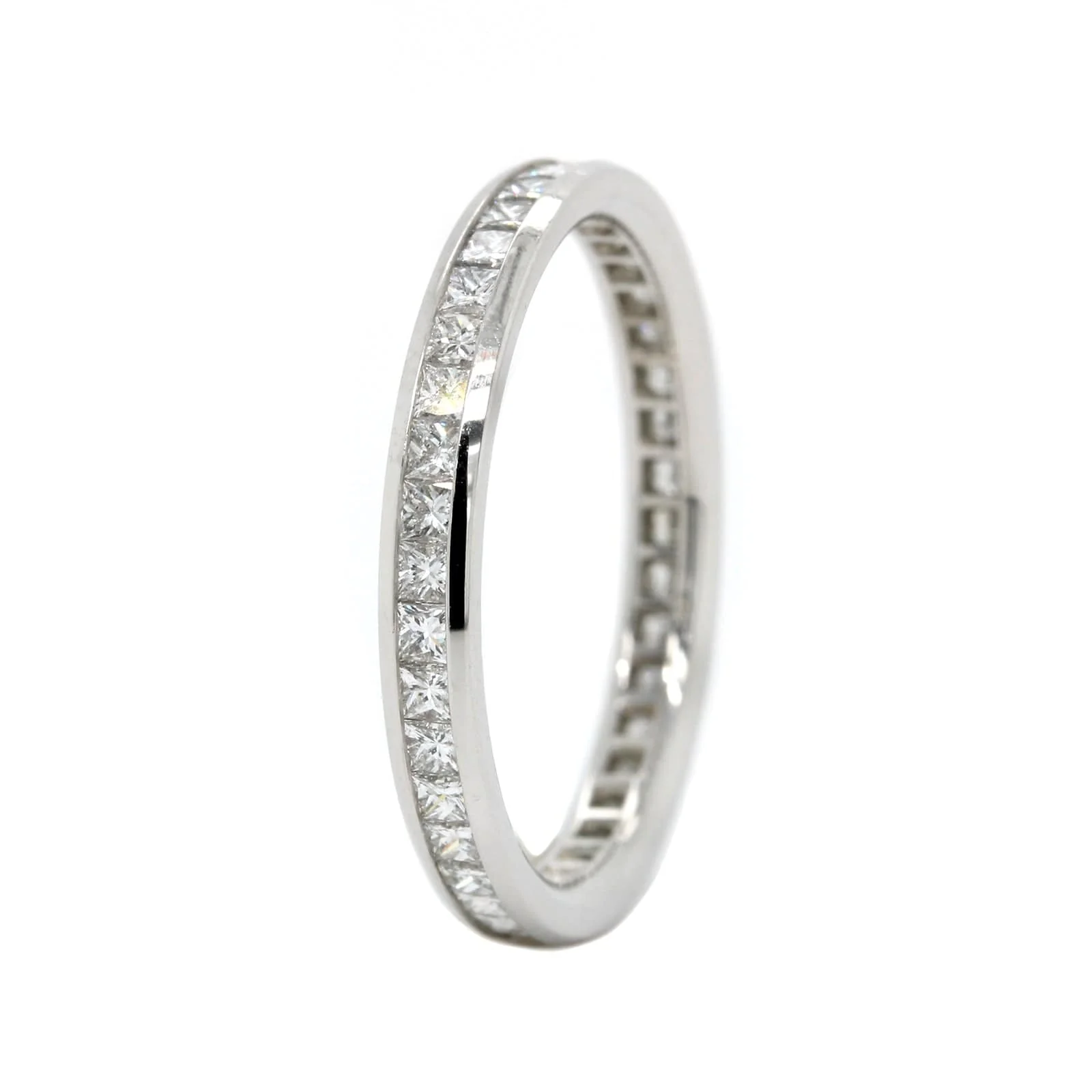 Platinum Channel Set Princess Cut Diamond Eternity Band - Image 2