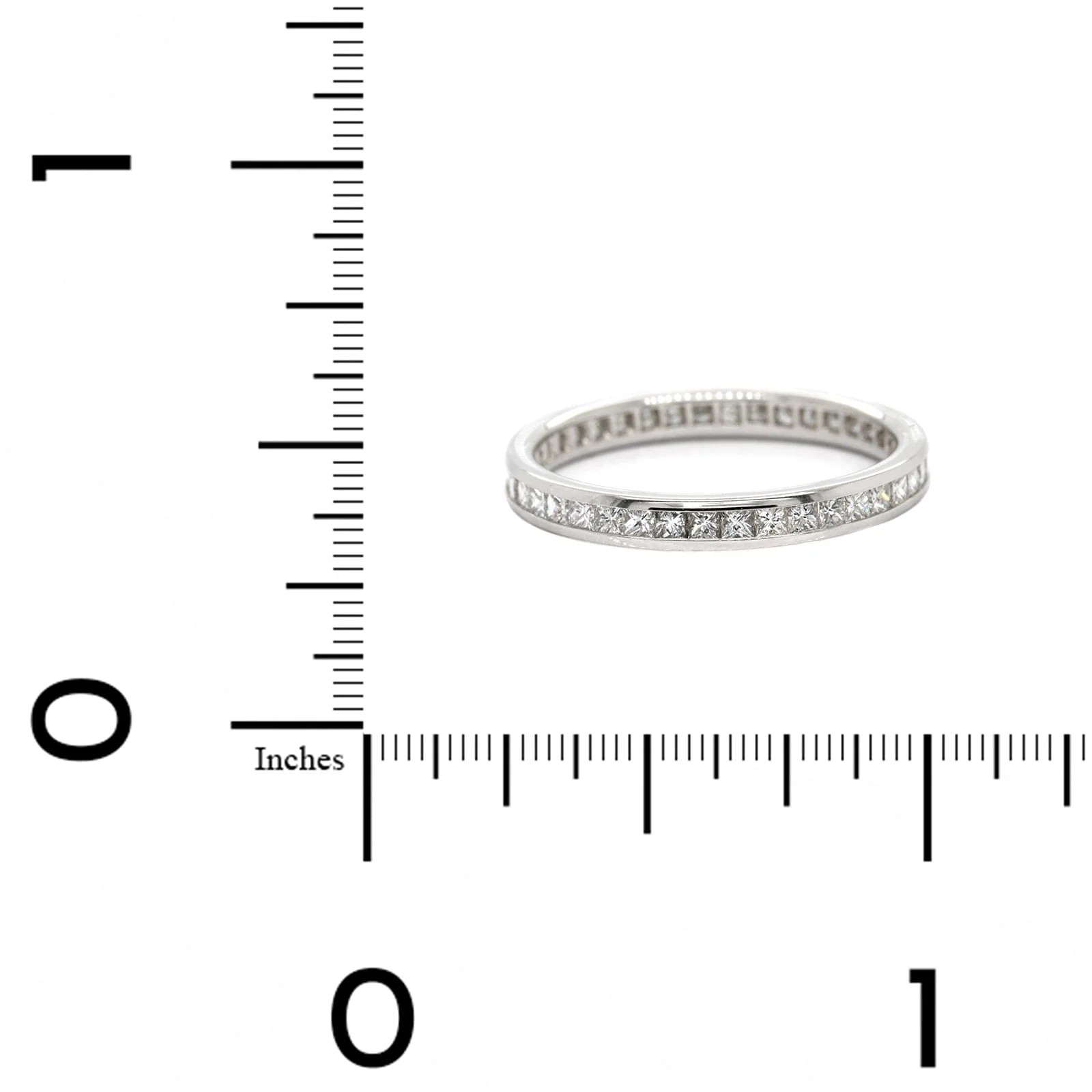 Platinum Channel Set Princess Cut Diamond Eternity Band - Image 4