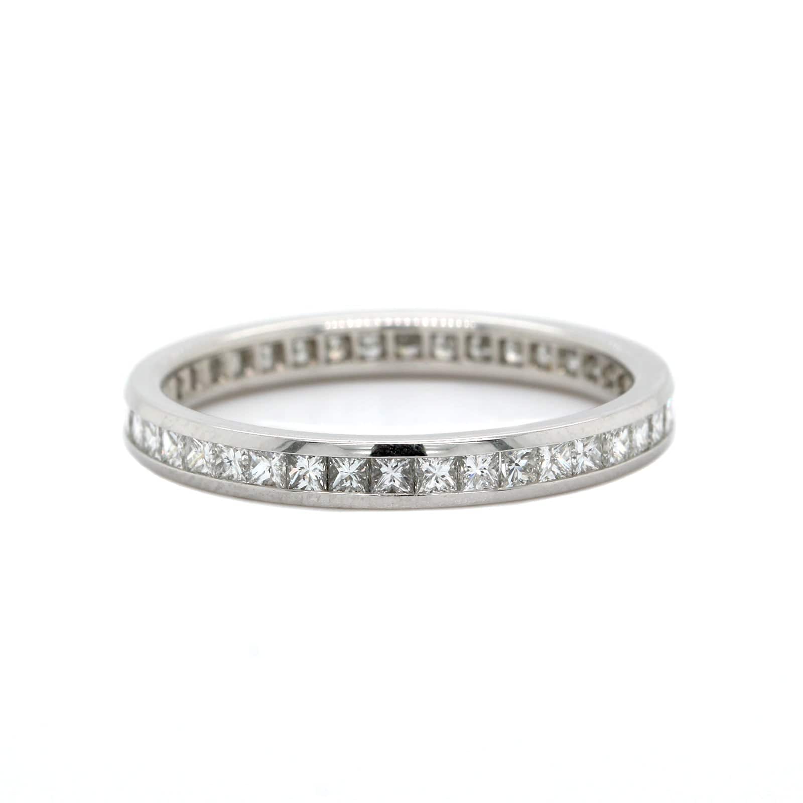 Platinum Channel Set Princess Cut Diamond Eternity Band - Image 5