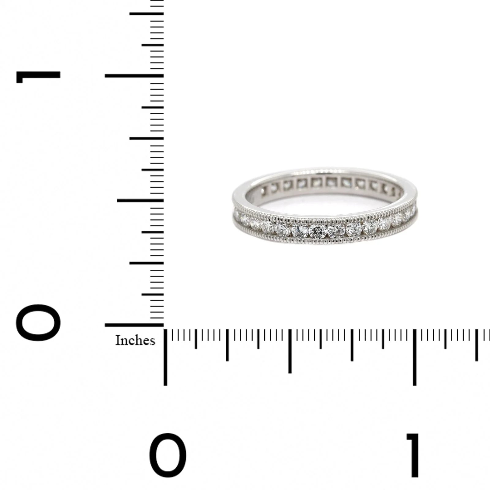 Platinum Channel Set Round Diamond Eternity Band - Image 4