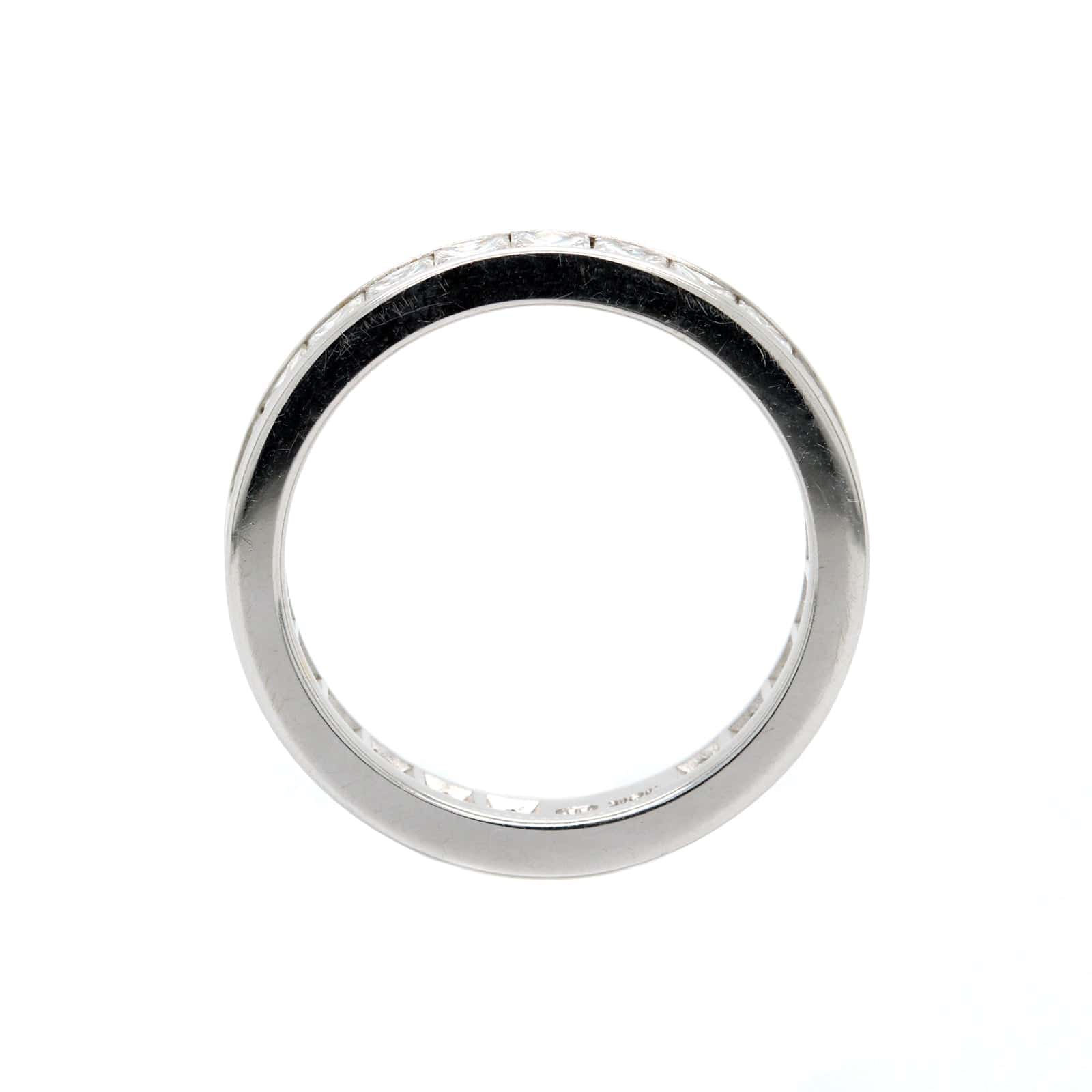 18K White Gold Channel Set Princess Cut Diamond Eternity Band - Image 3