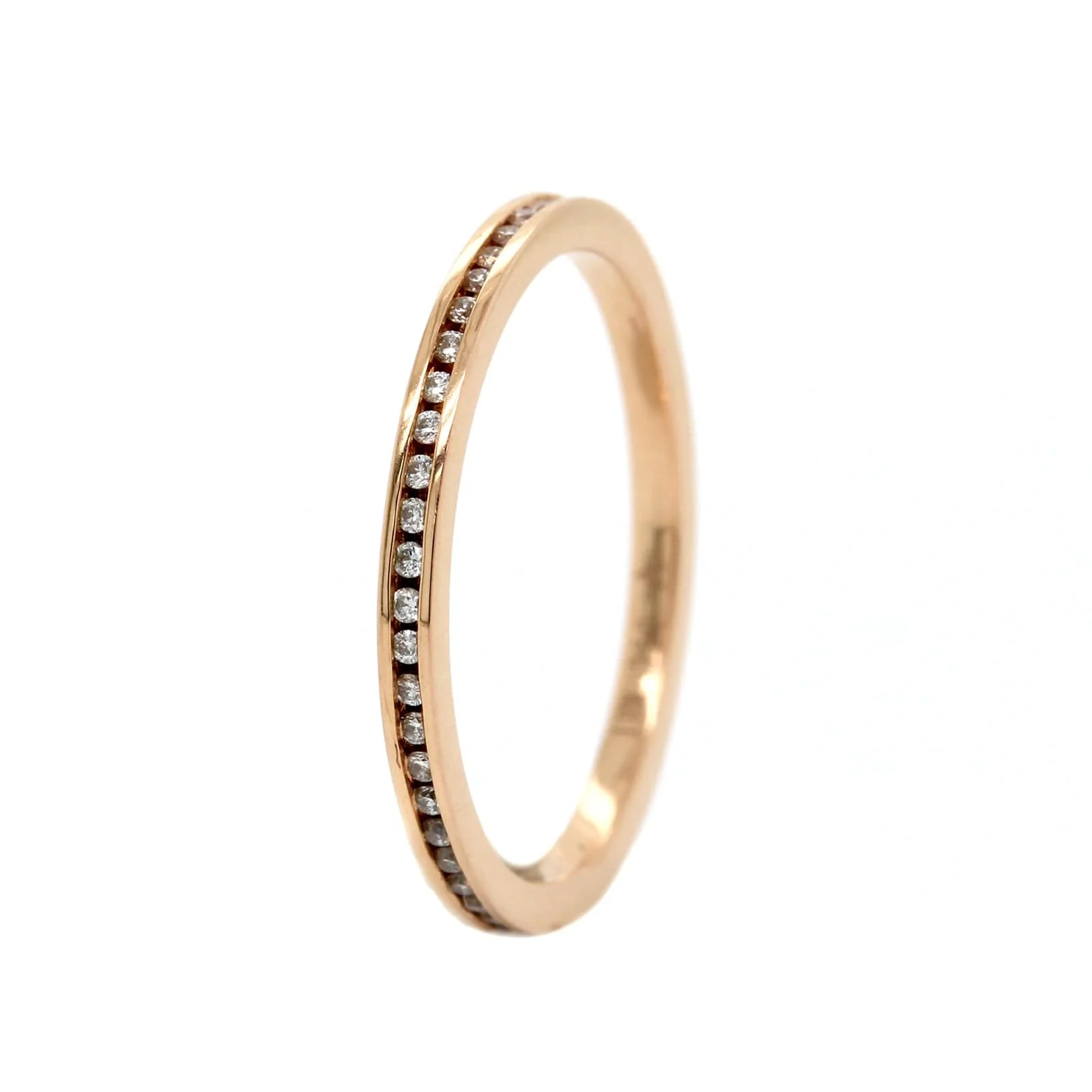 18K Rose Gold Channel Set Diamond Eternity Band - Image 2