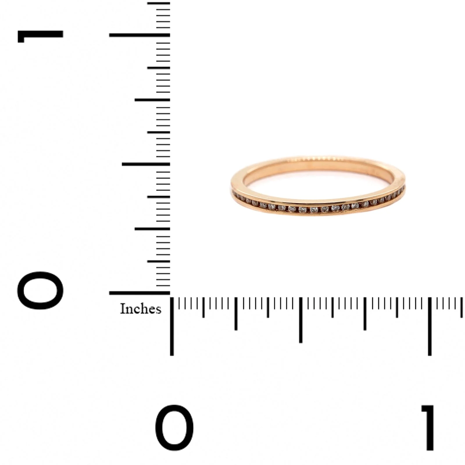 18K Rose Gold Channel Set Diamond Eternity Band - Image 4