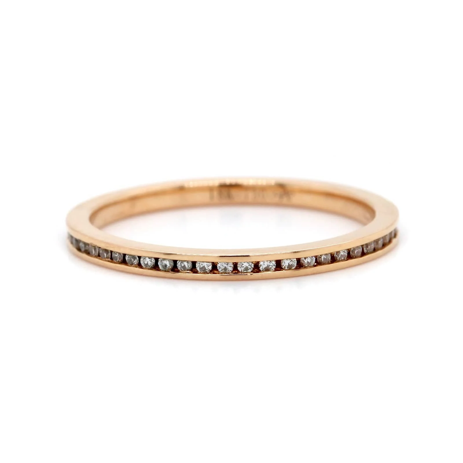 18K Rose Gold Channel Set Diamond Eternity Band - Image 5