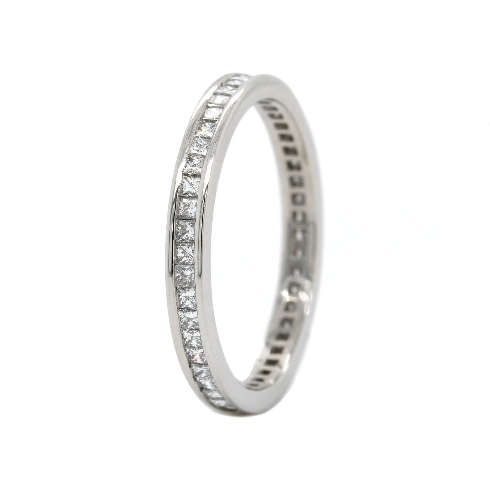 Platinum Channel Set Princess Cut Diamond Eternity Band - Image 2