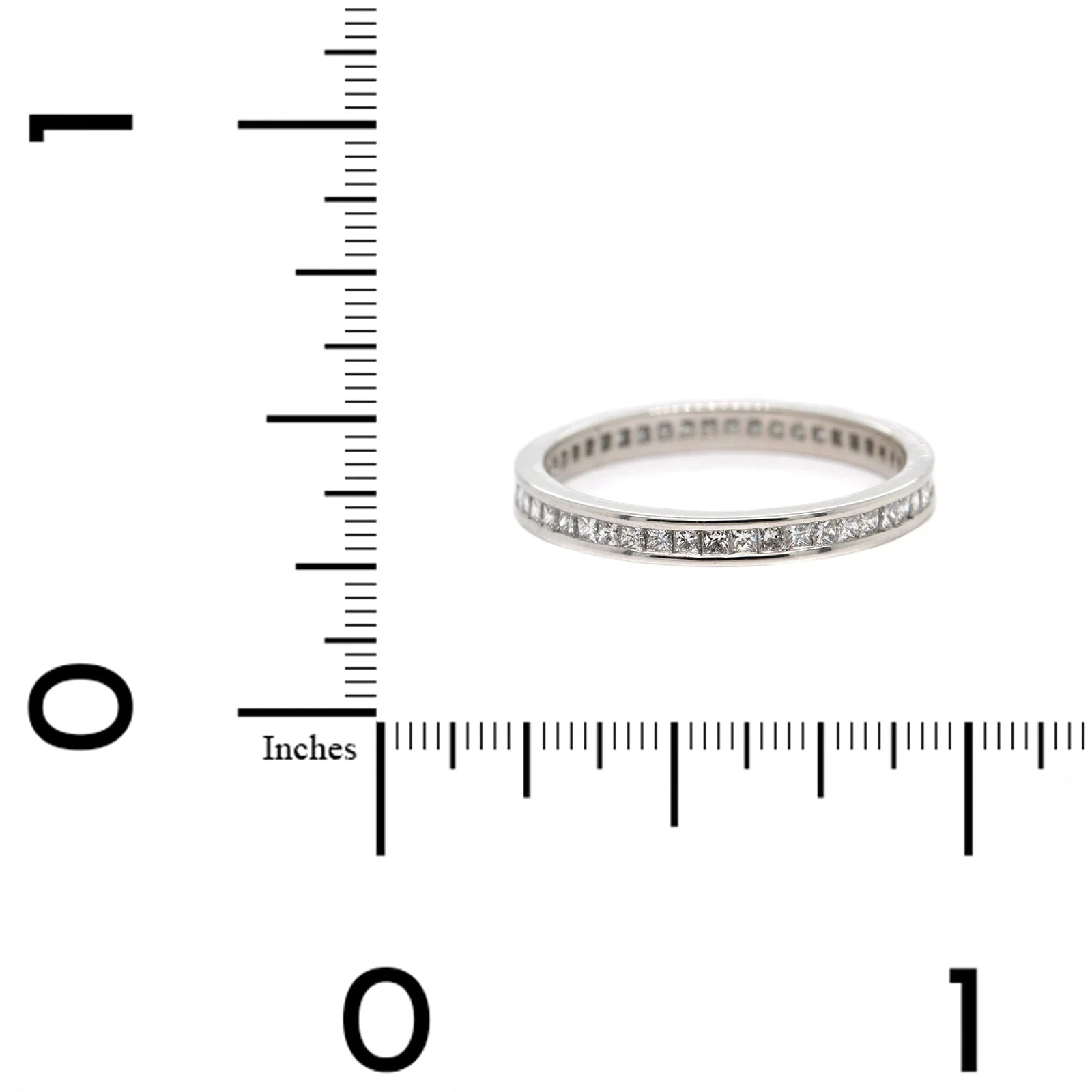 Platinum Channel Set Princess Cut Diamond Eternity Band - Image 4
