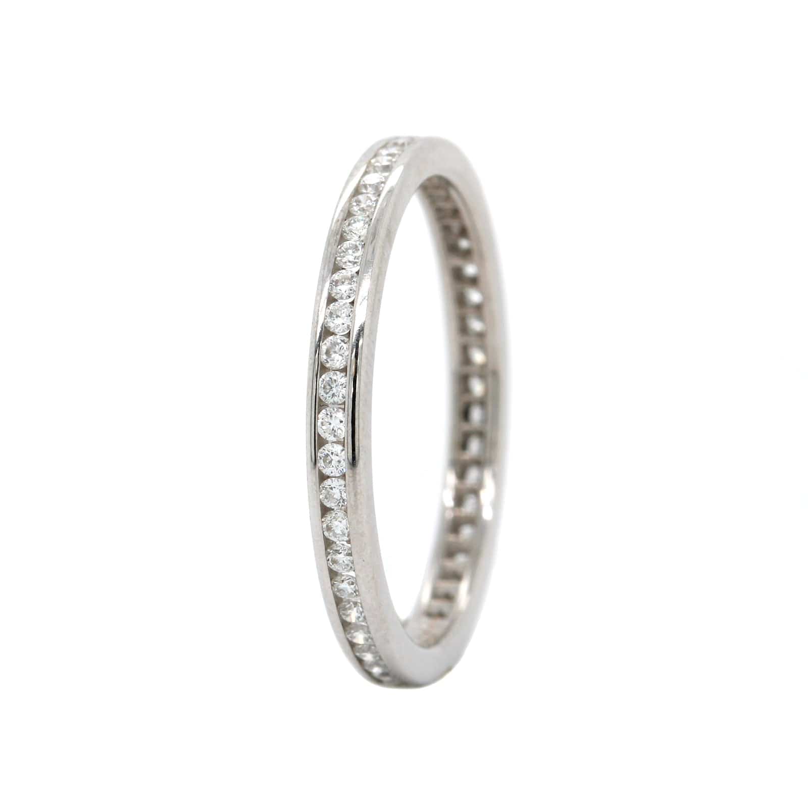 18K White Gold Channel Set Diamond Eternity Band - Image 2