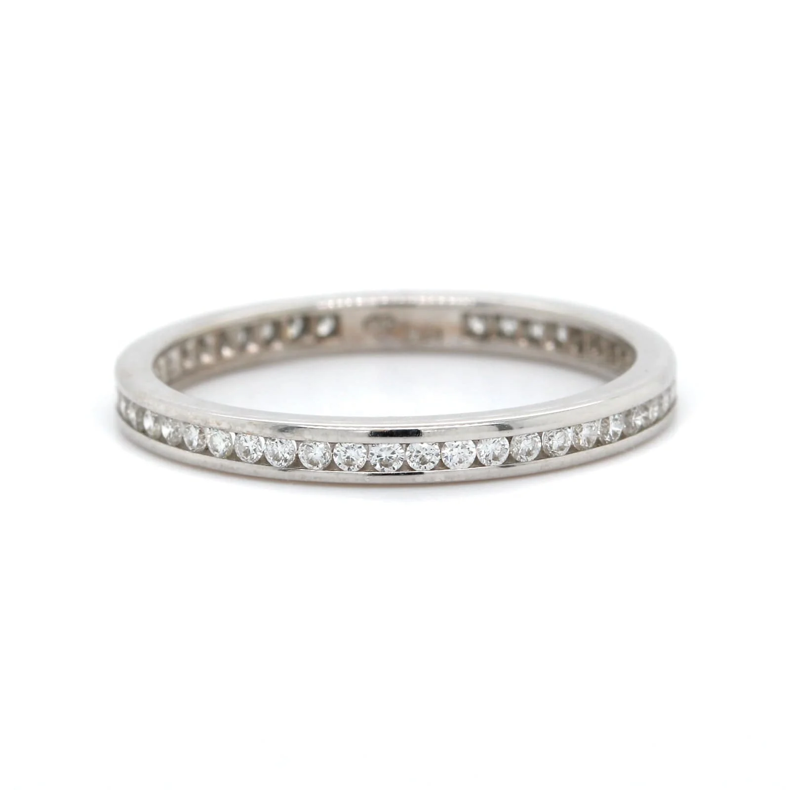 18K White Gold Channel Set Diamond Eternity Band - Image 5