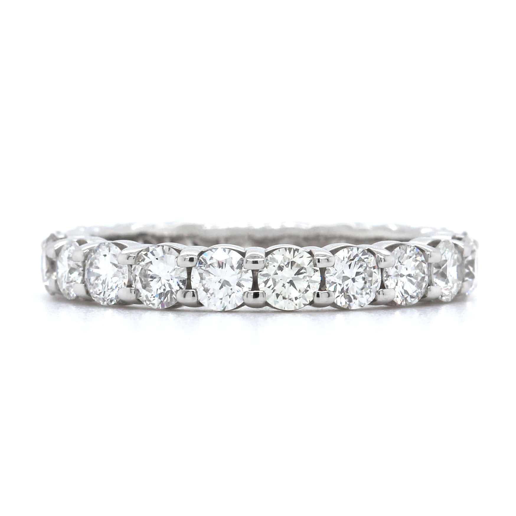 Platinum Shared Prong Eternity Diamond Band